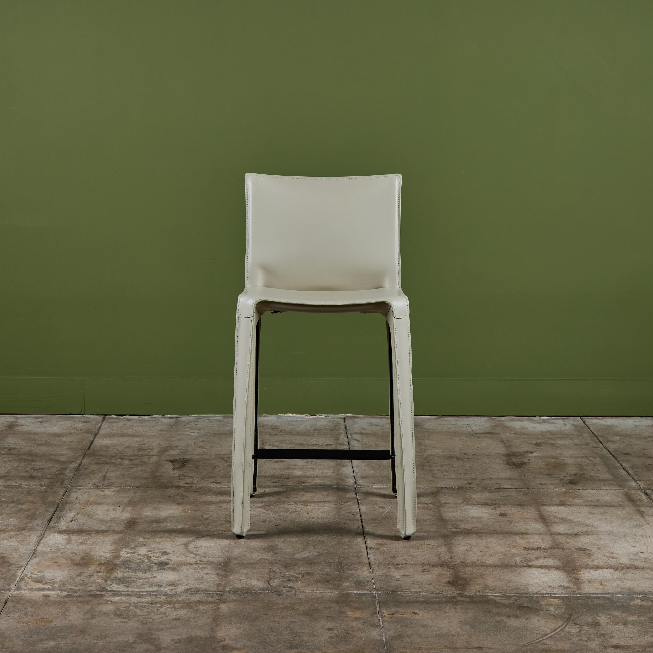 Set of Three Mario Bellini Cab Counter Stools for Cassina For Sale 4