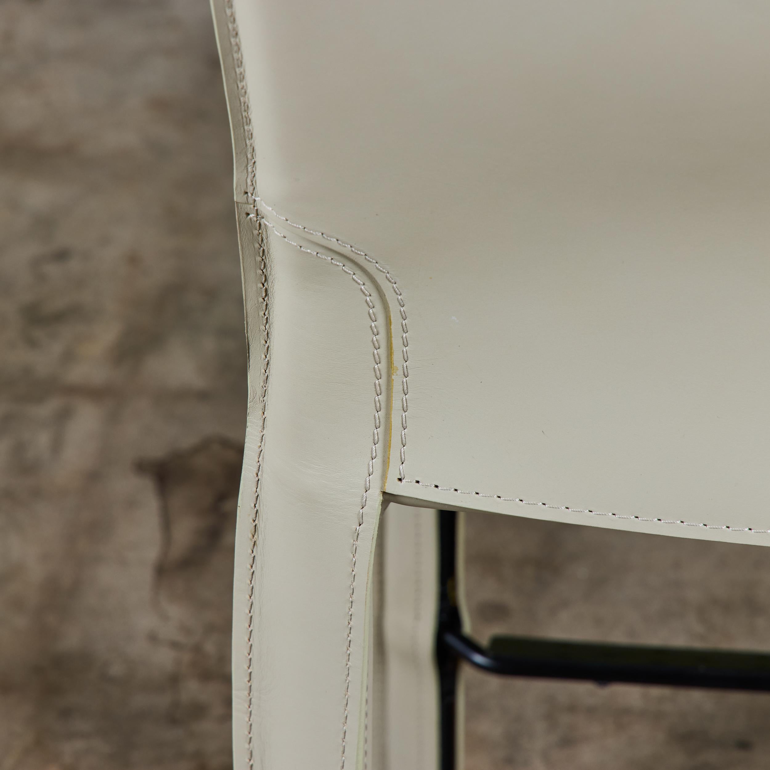 Set of Three Mario Bellini Cab Counter Stools for Cassina For Sale 11