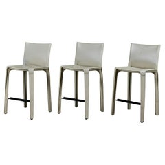 Set of Three Mario Bellini Cab Counter Stools for Cassina