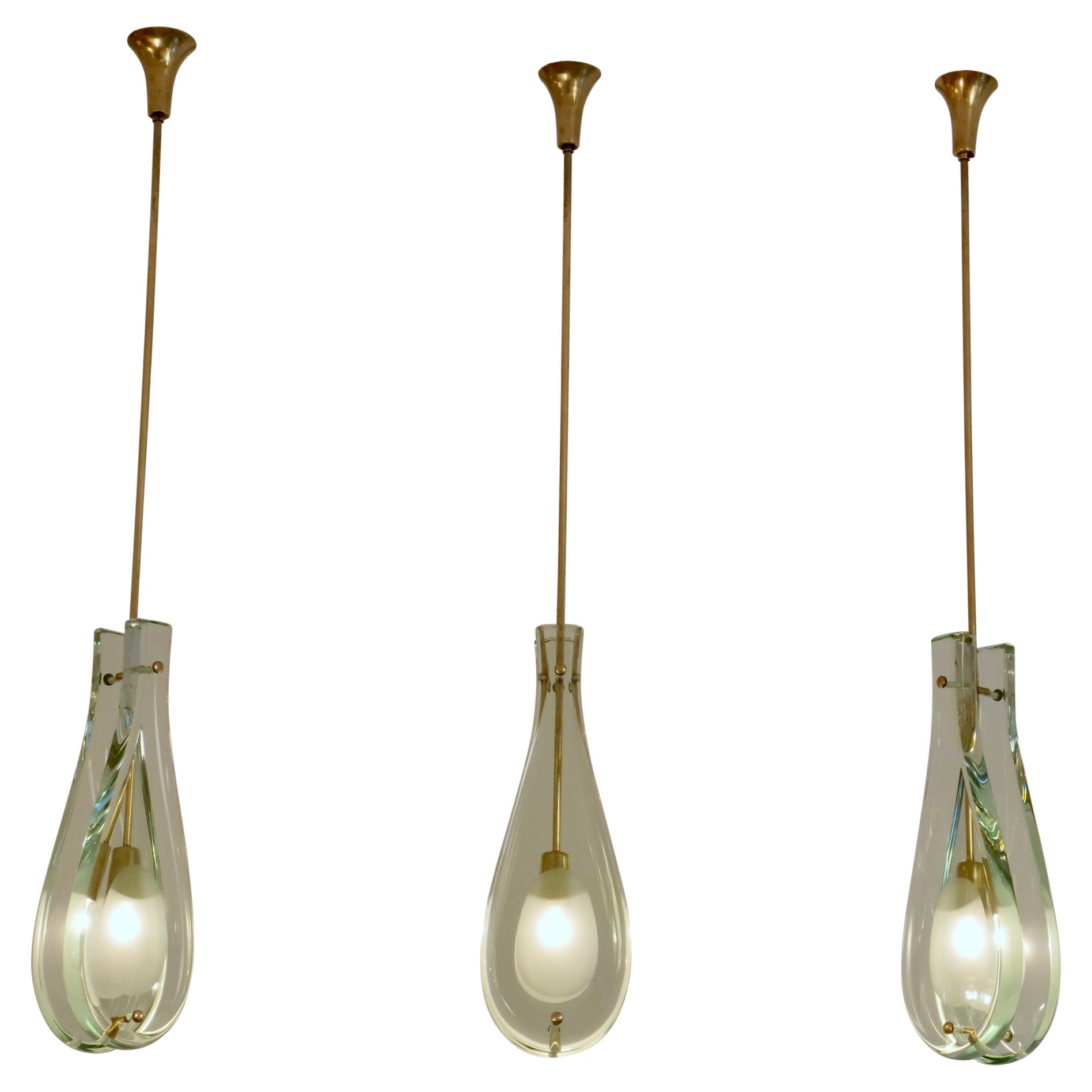 Max Ingrand Pendentif suspendu en verre modèle 2259