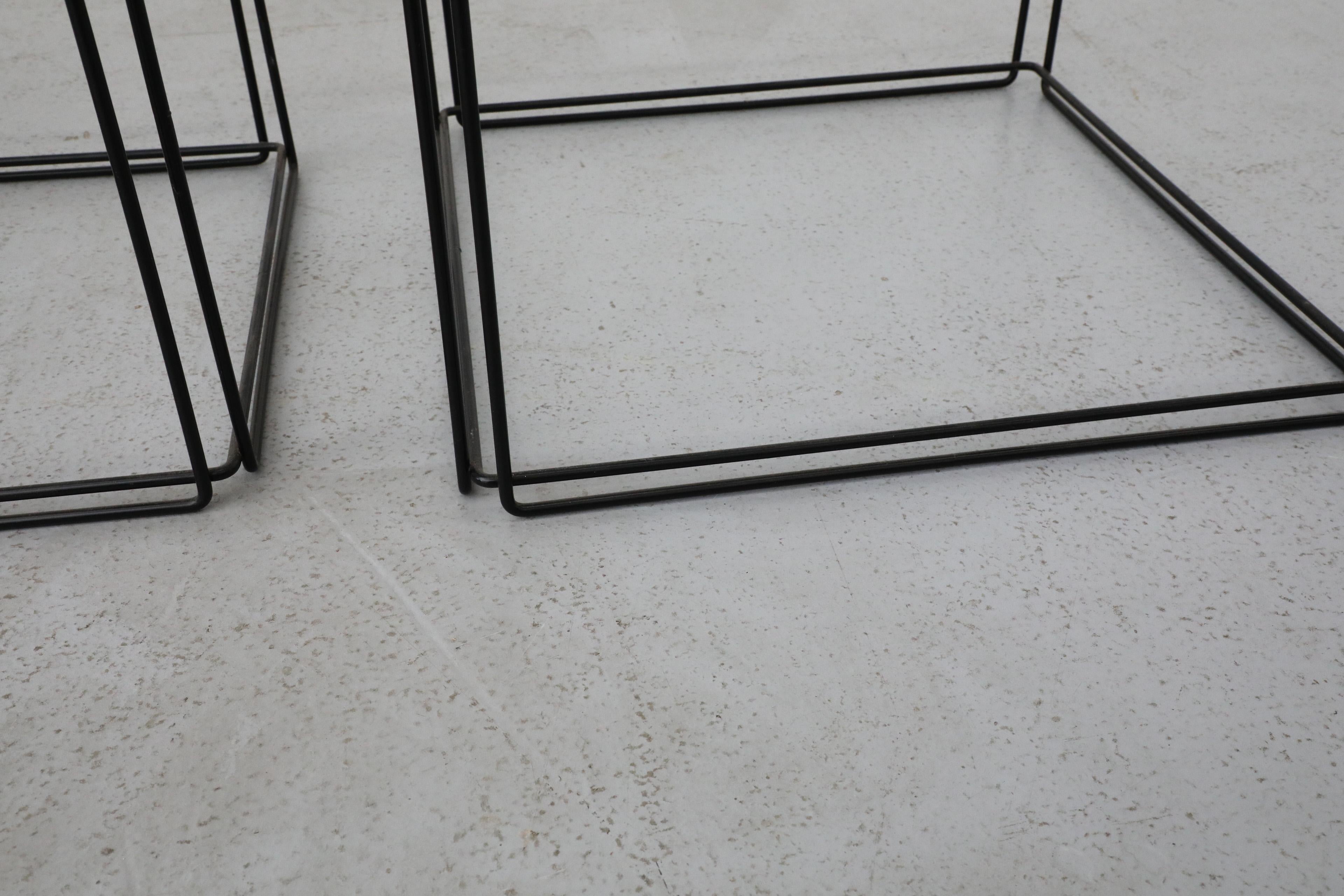 Set of Three Max Sauze 'Isocele' Black Framed Nesting Tables for Atrow For Sale 3