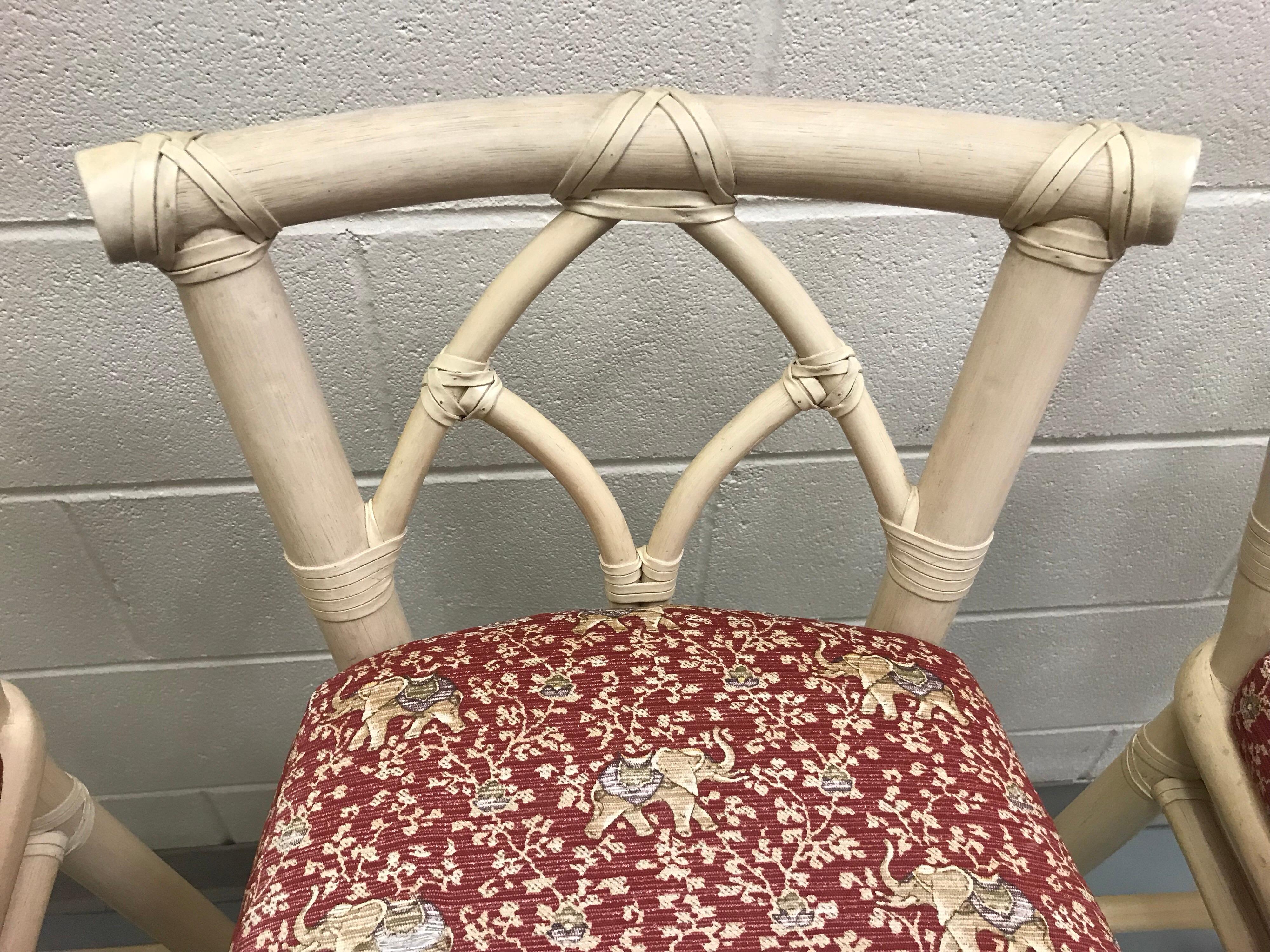 Late 20th Century Set of Three McGuire Bar or Counter Stools