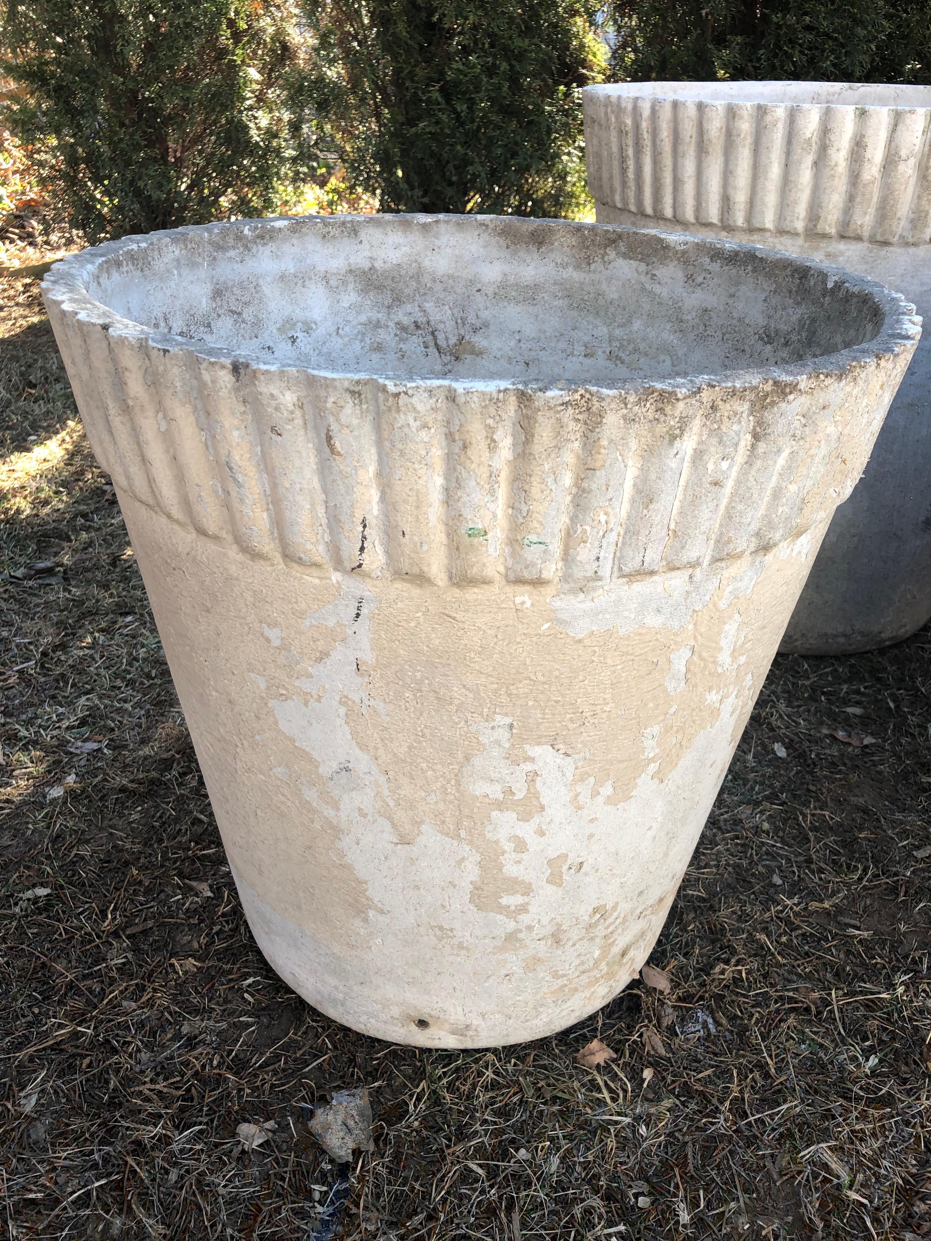 Swiss Set of Three Medium Flower Pot Form Planters Designed by Willy Guhl