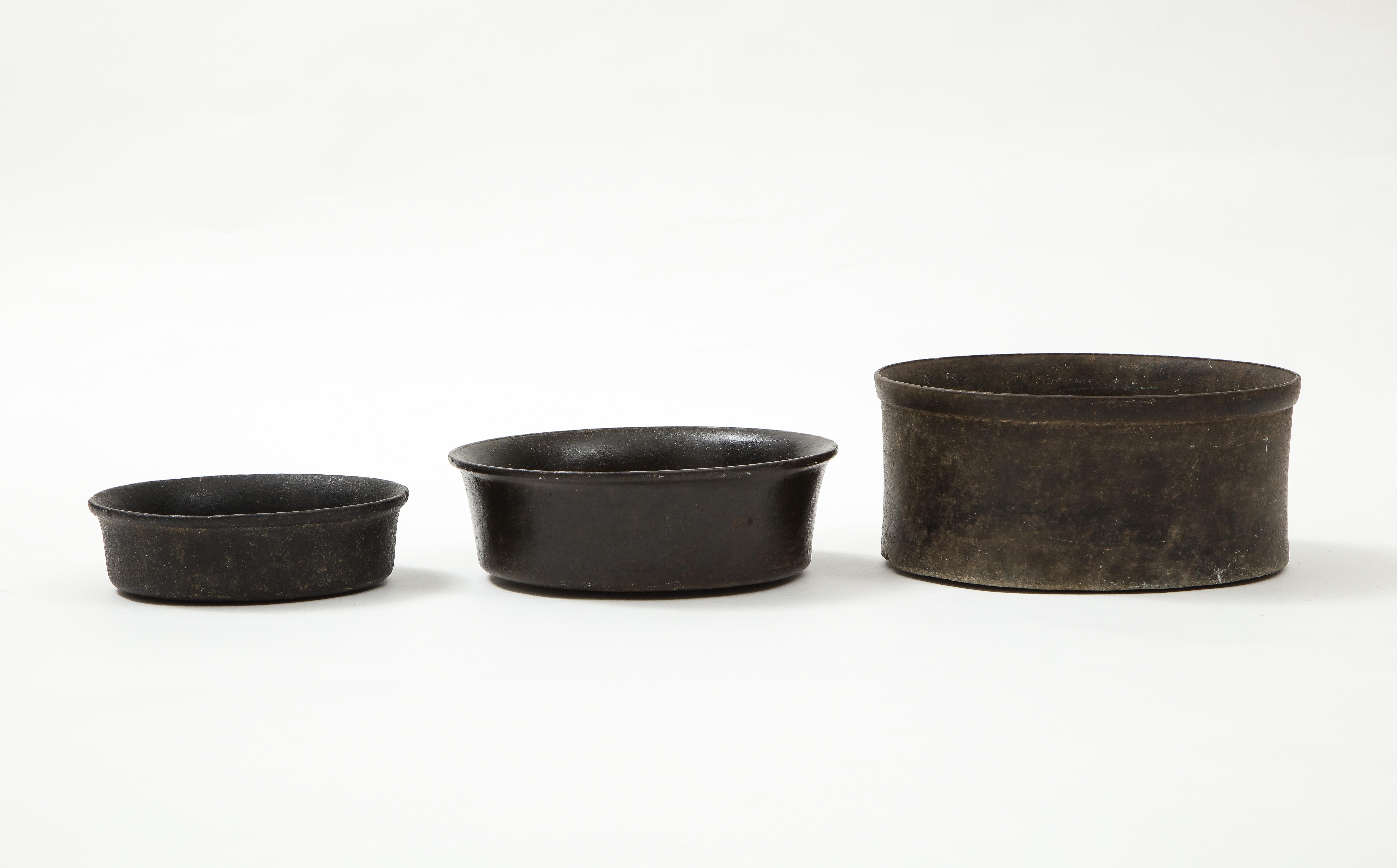 Stone Set of Three Mesoamerican Bowls, 'PreColumbian/Chauvin' 900 B.C. - 1500 A.D.