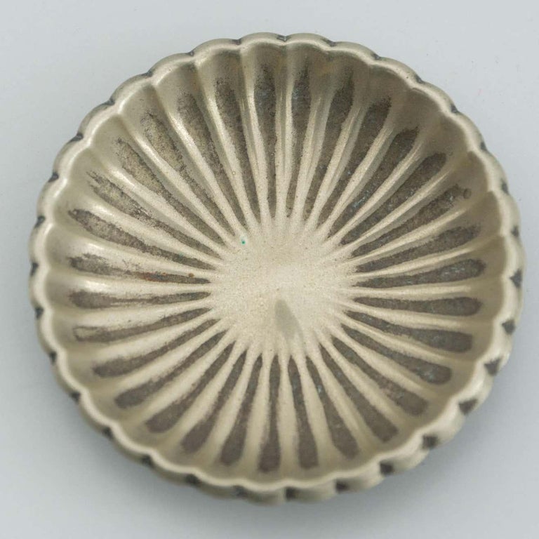 Set of Three Metal Ashtrays, circa 1940 For Sale at 1stDibs
