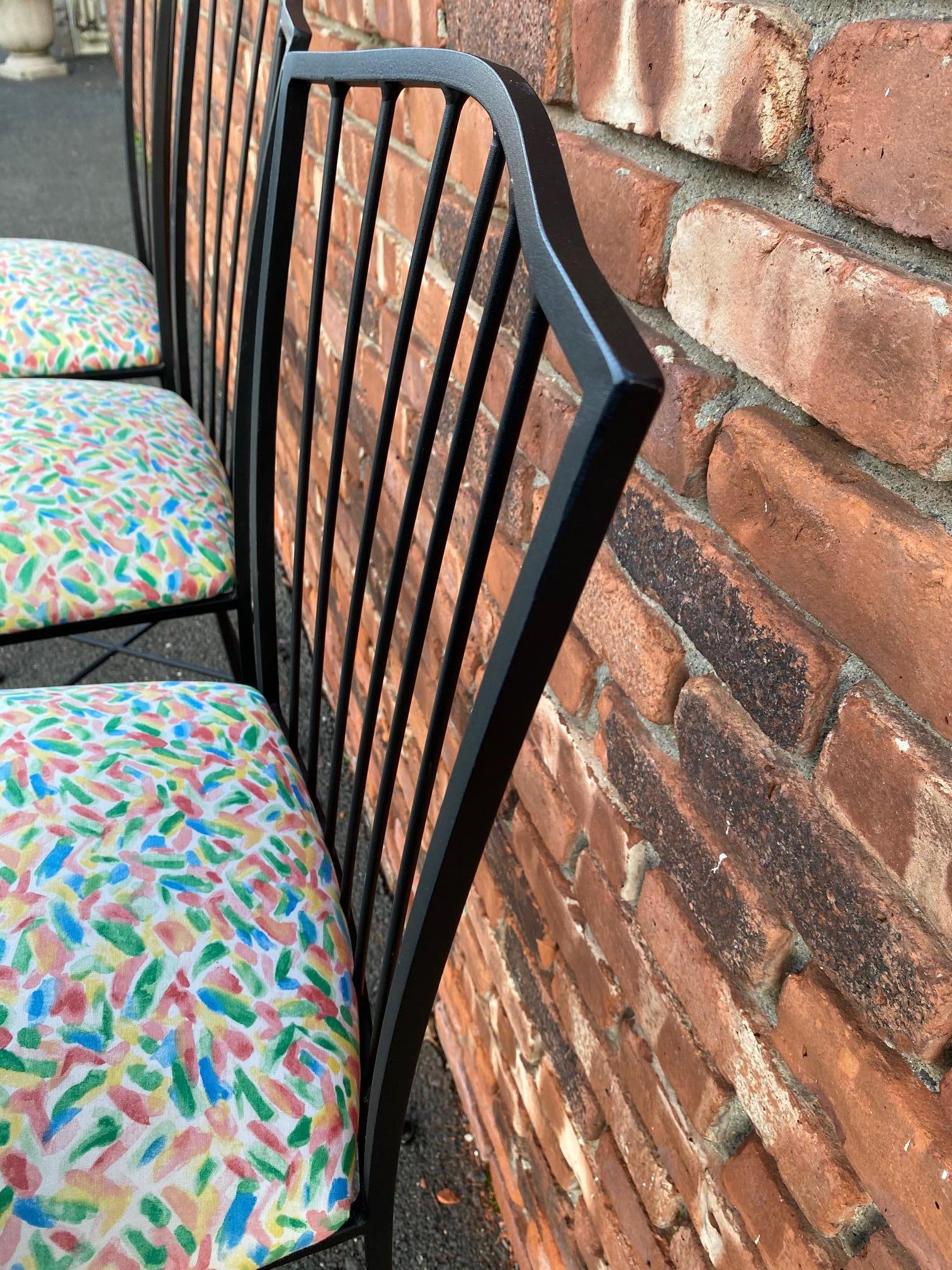 Set of Three Metal Bar Stools For Sale 2