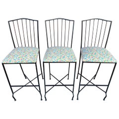 Set of Three Metal Bar Stools