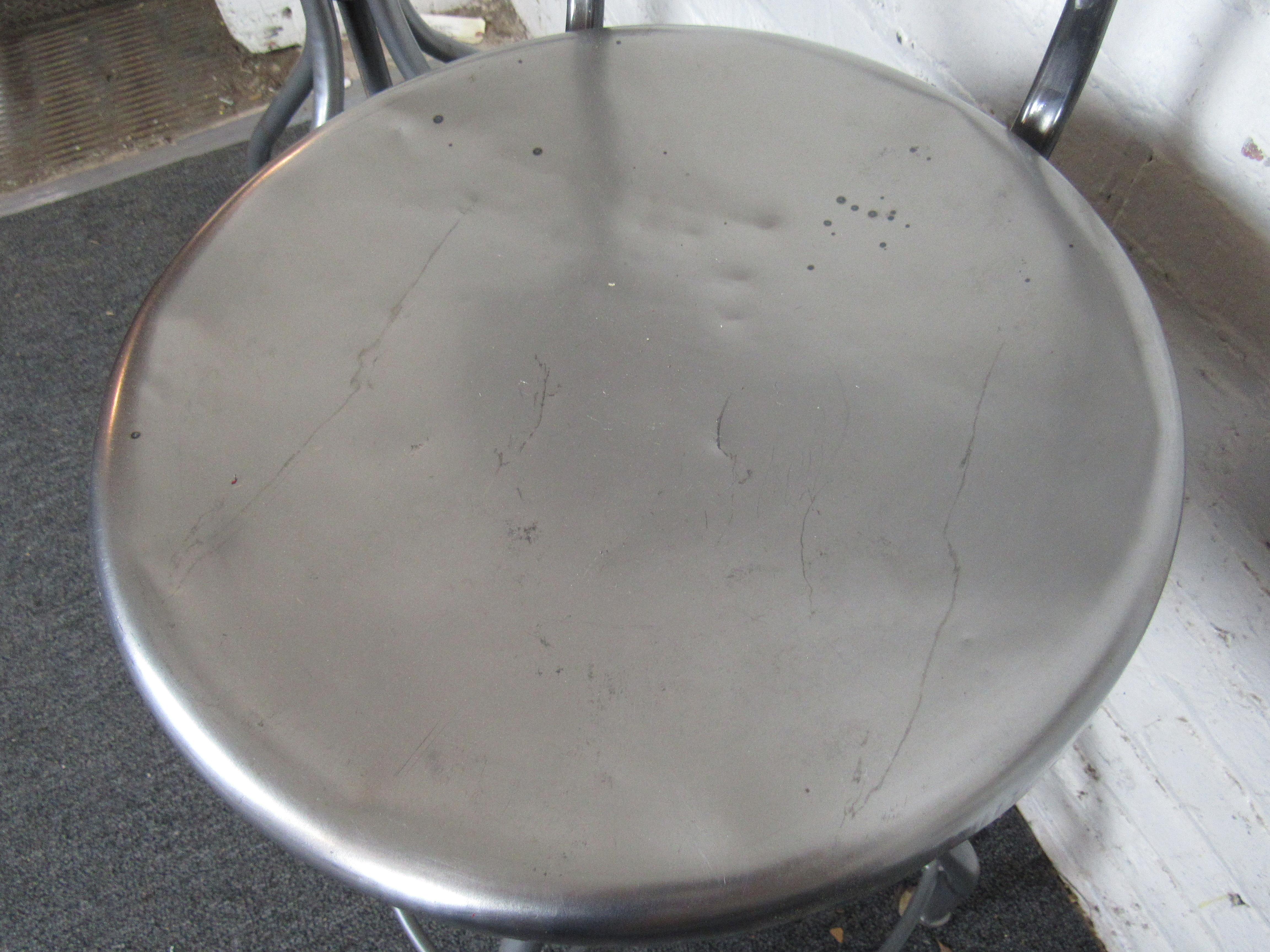 Set of Three Metal Vintage Barstools 1