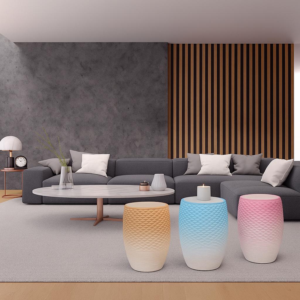 Industrial Set of three Metric Tables For Sale