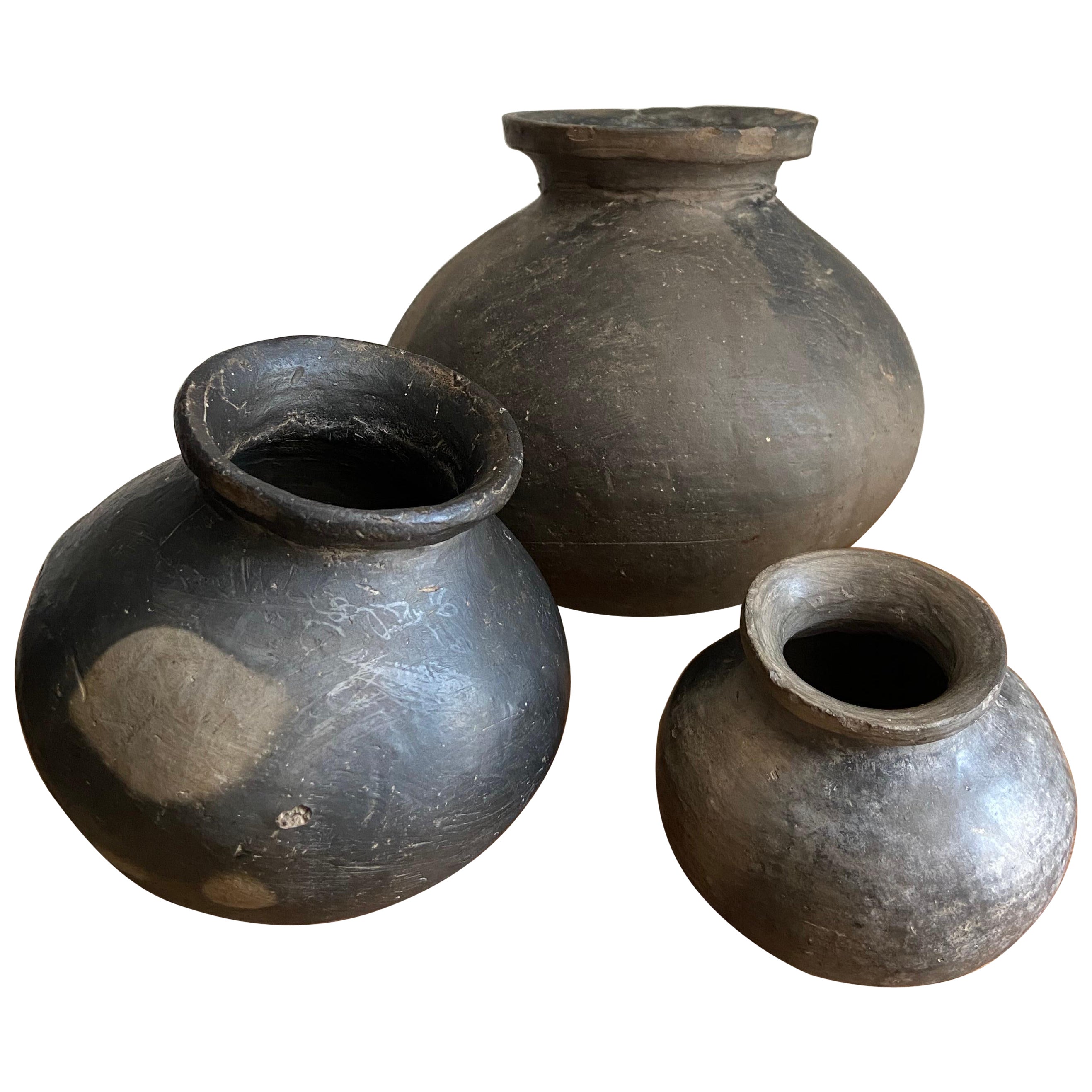 Set of Three Mezcal Vessels from Santa Maria Peñoles, Oaxaca, Circa 1940's