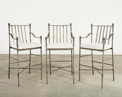 Set of Three Michael Taylor Designs Montecito Garden Barstools