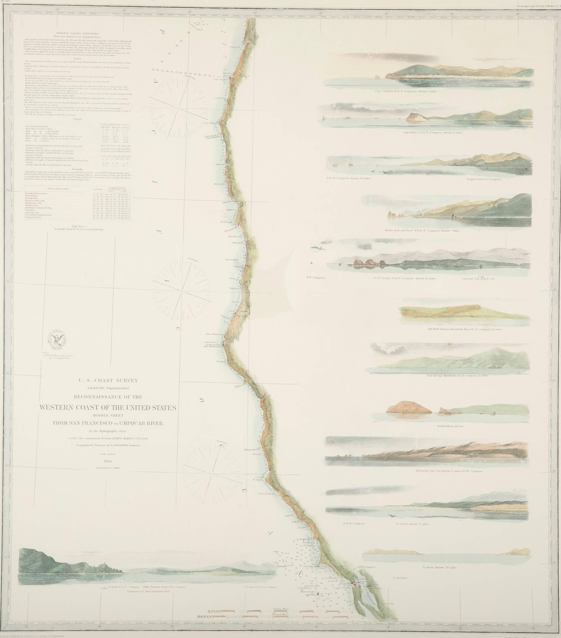Set of Three Mid 19th Century Charts of the California Coast 4