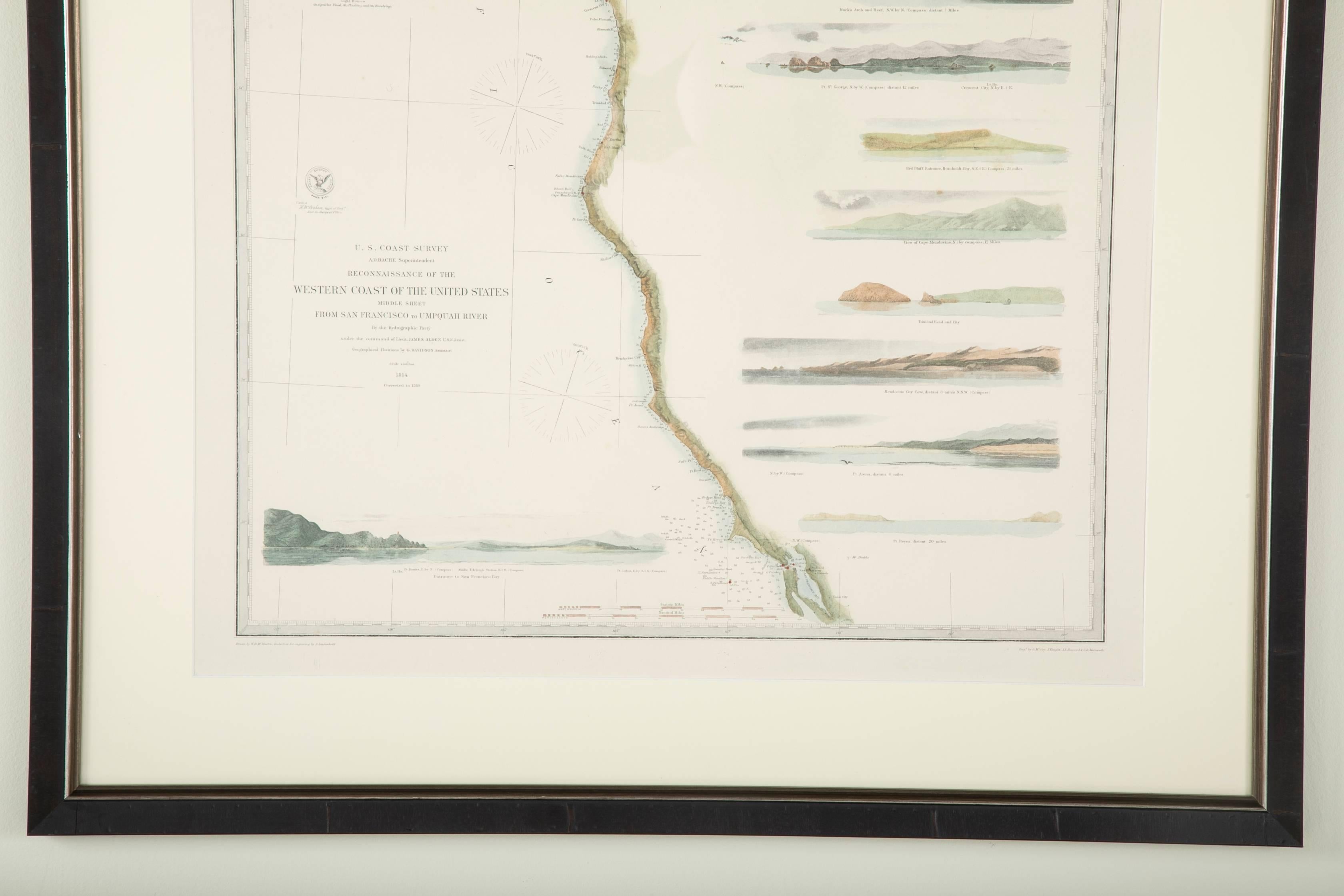 Set of Three Mid 19th Century Charts of the California Coast 5