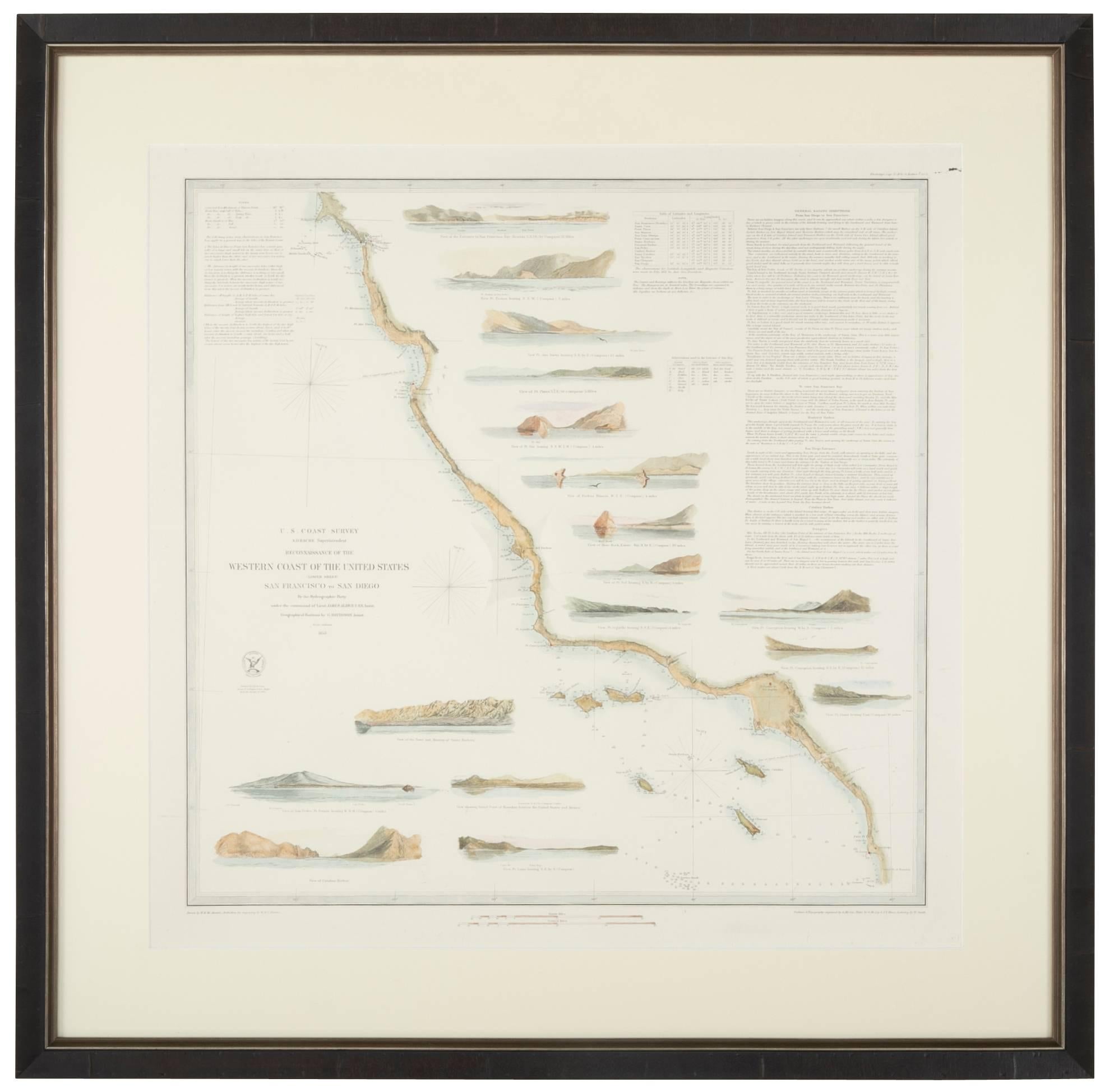 Set of Three Mid 19th Century Charts of the California Coast 9
