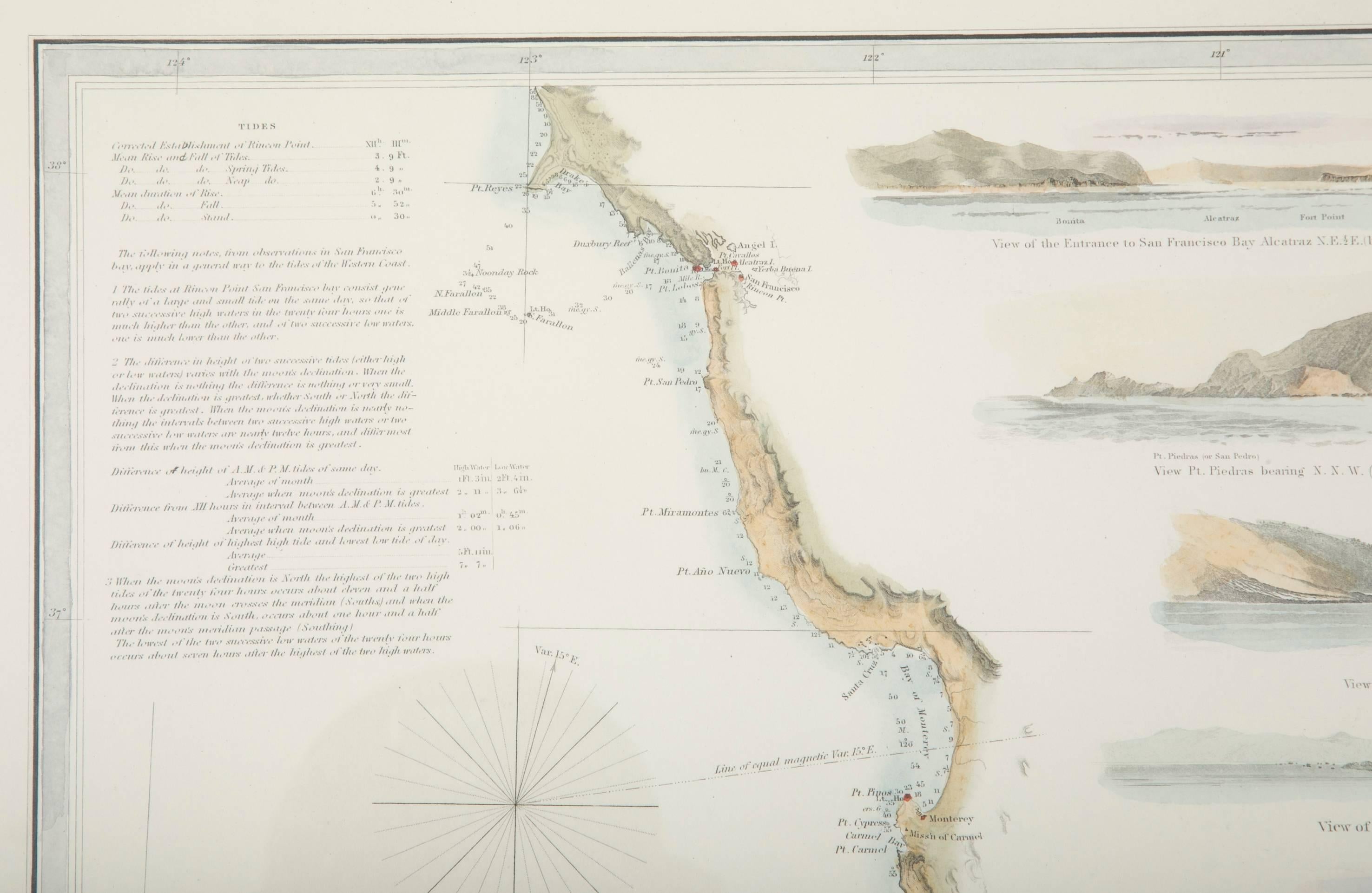 Set of Three Mid 19th Century Charts of the California Coast 11