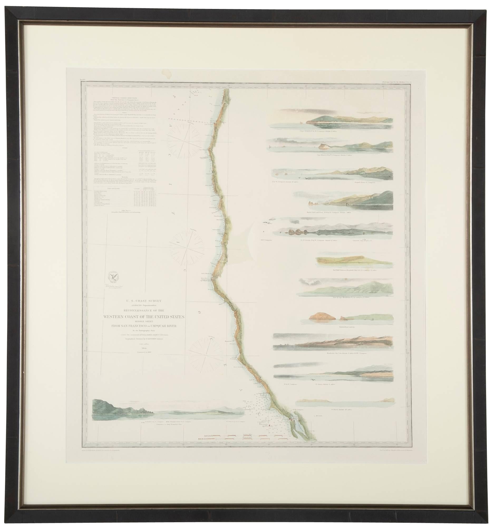 Set of Three Mid 19th Century Charts of the California Coast 3