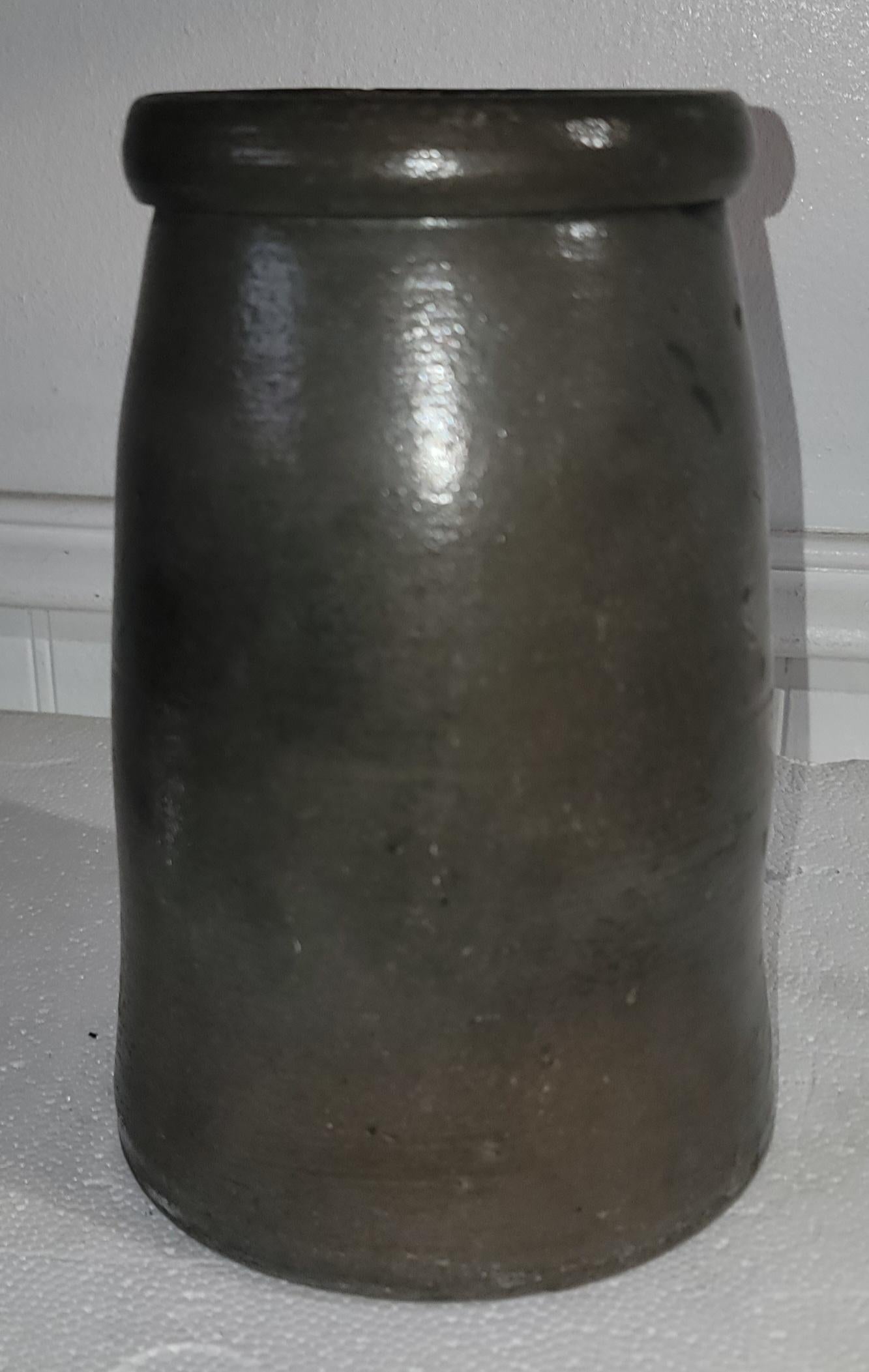 American Set of Three Mid 19thc Pottery Jars Set of Three For Sale