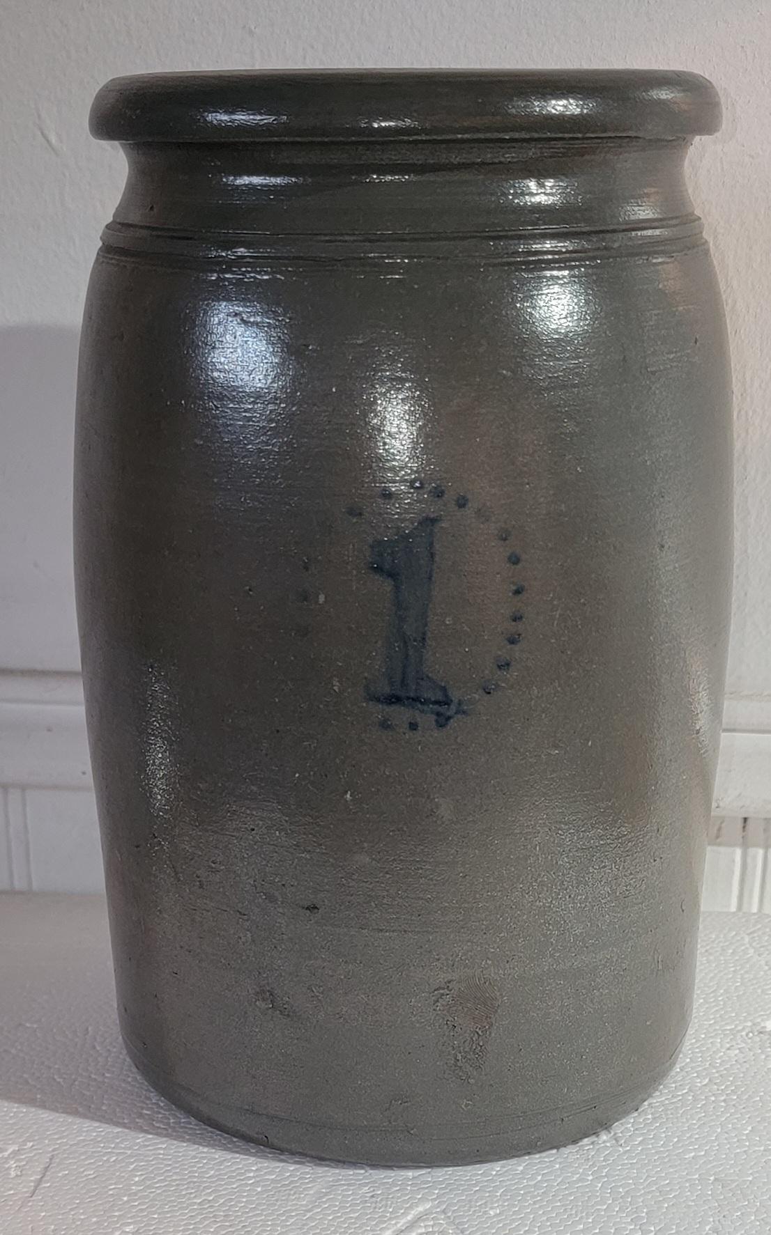 Set of Three Mid 19thc Pottery Jars Set of Three In Good Condition For Sale In Los Angeles, CA
