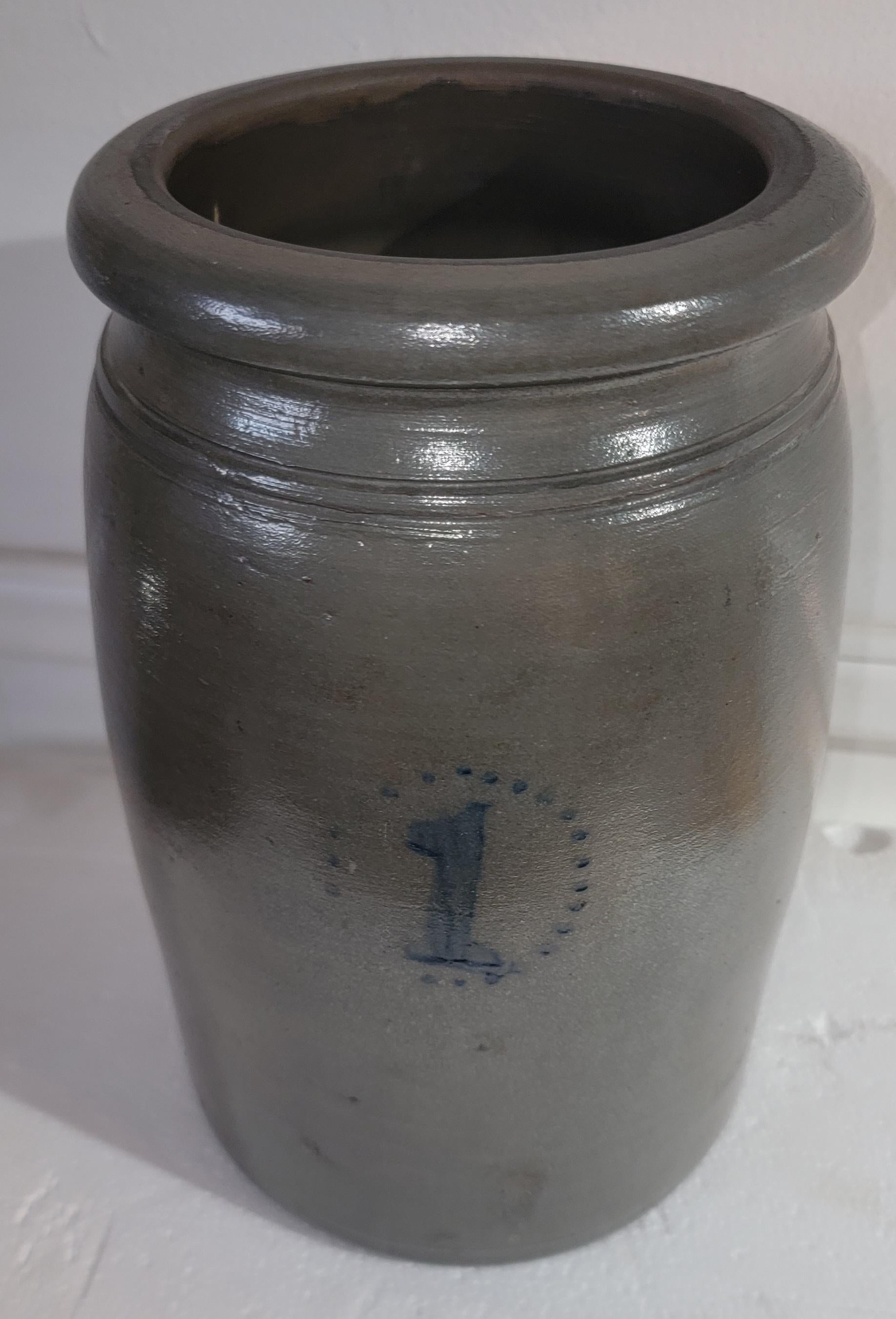 19th Century Set of Three Mid 19thc Pottery Jars Set of Three For Sale