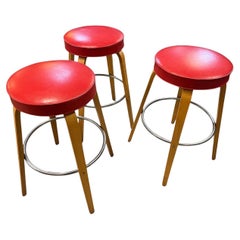 Set Of Three Mid Century Bar Stools By Thonet Circa 1950’s