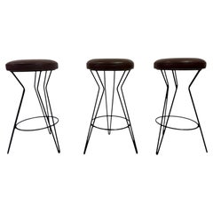 Set of Three Mid Century Bar Stools