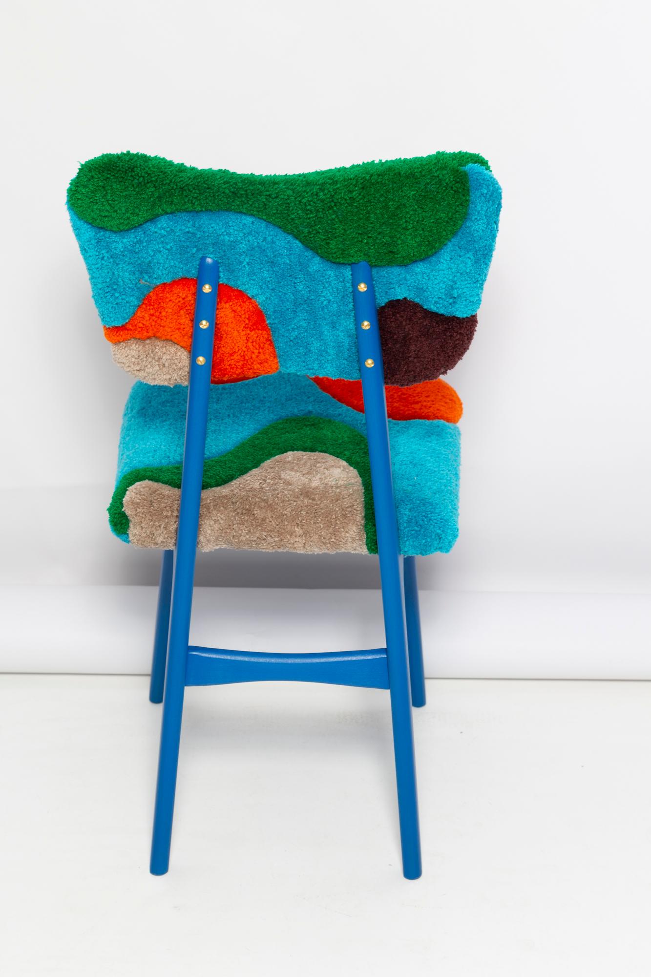 Ensemble de trois chaises papillon du milieu du siècle, en laine touffetée à la main, Europe, années 1960 Excellent état - En vente à 05-080 Hornowek, PL