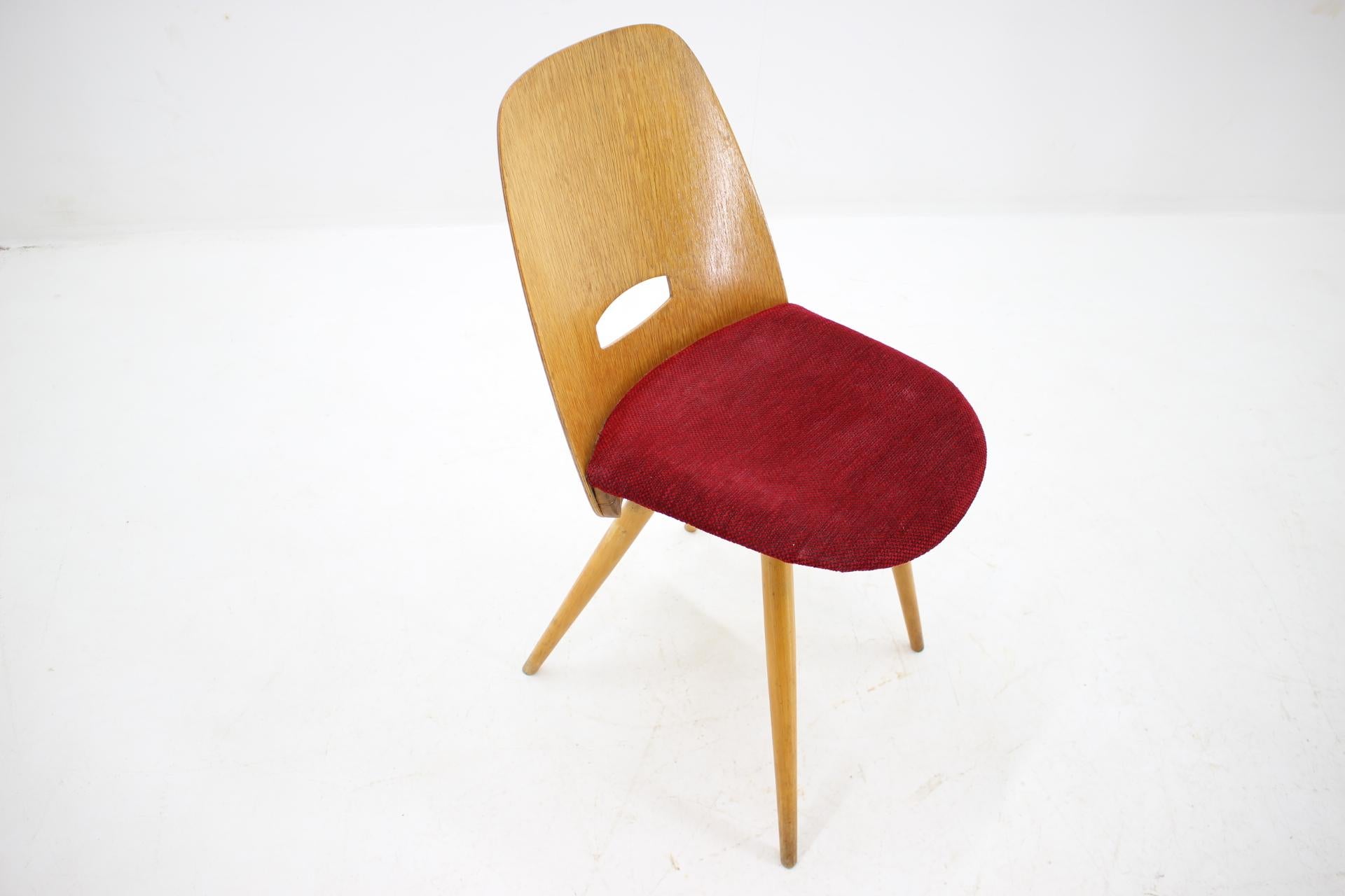 Set of three midcentury chairs Tatra designed by Frantisek Jirak, 1950s, comfortable.