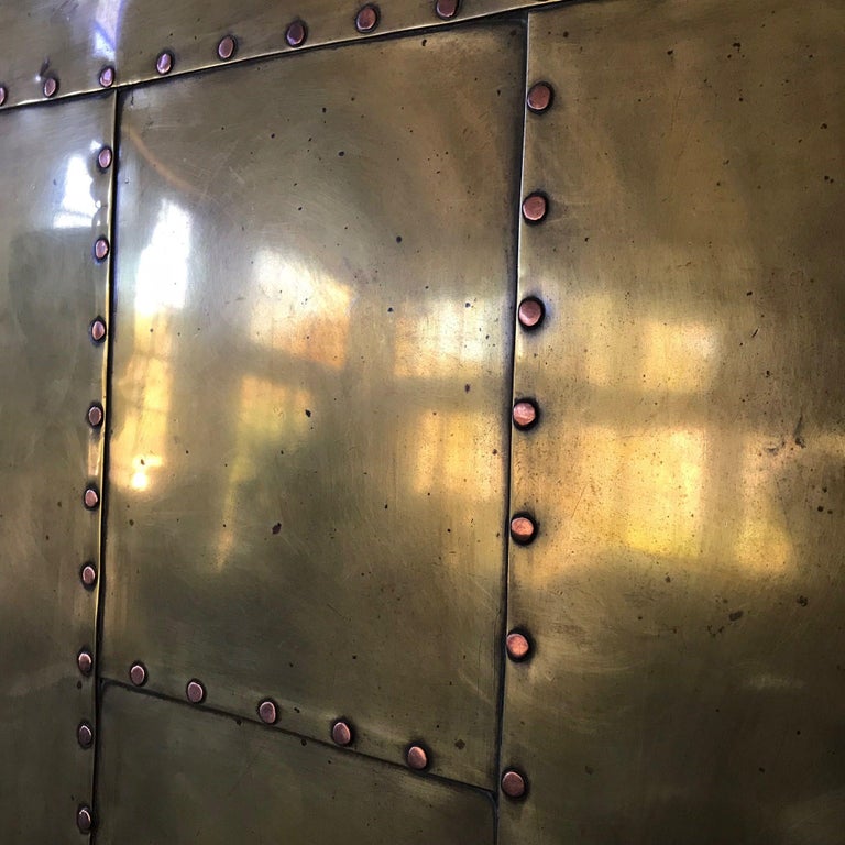 Set of Three MidCentury Copper and Brass Panels from France For Sale