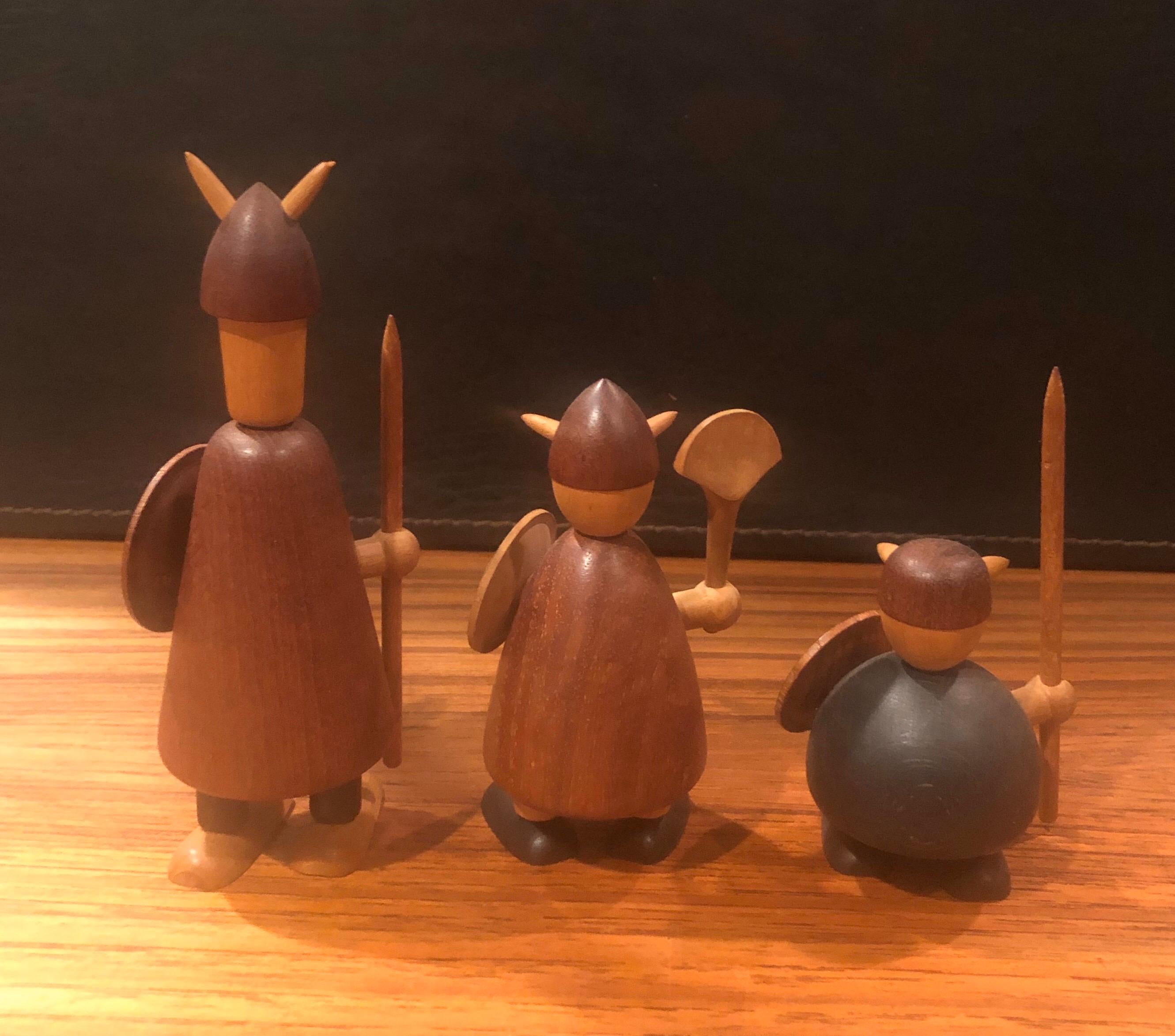 Scandinavian Modern Set of Three Midcentury Danish Vikings Figures by Jacob Jensen