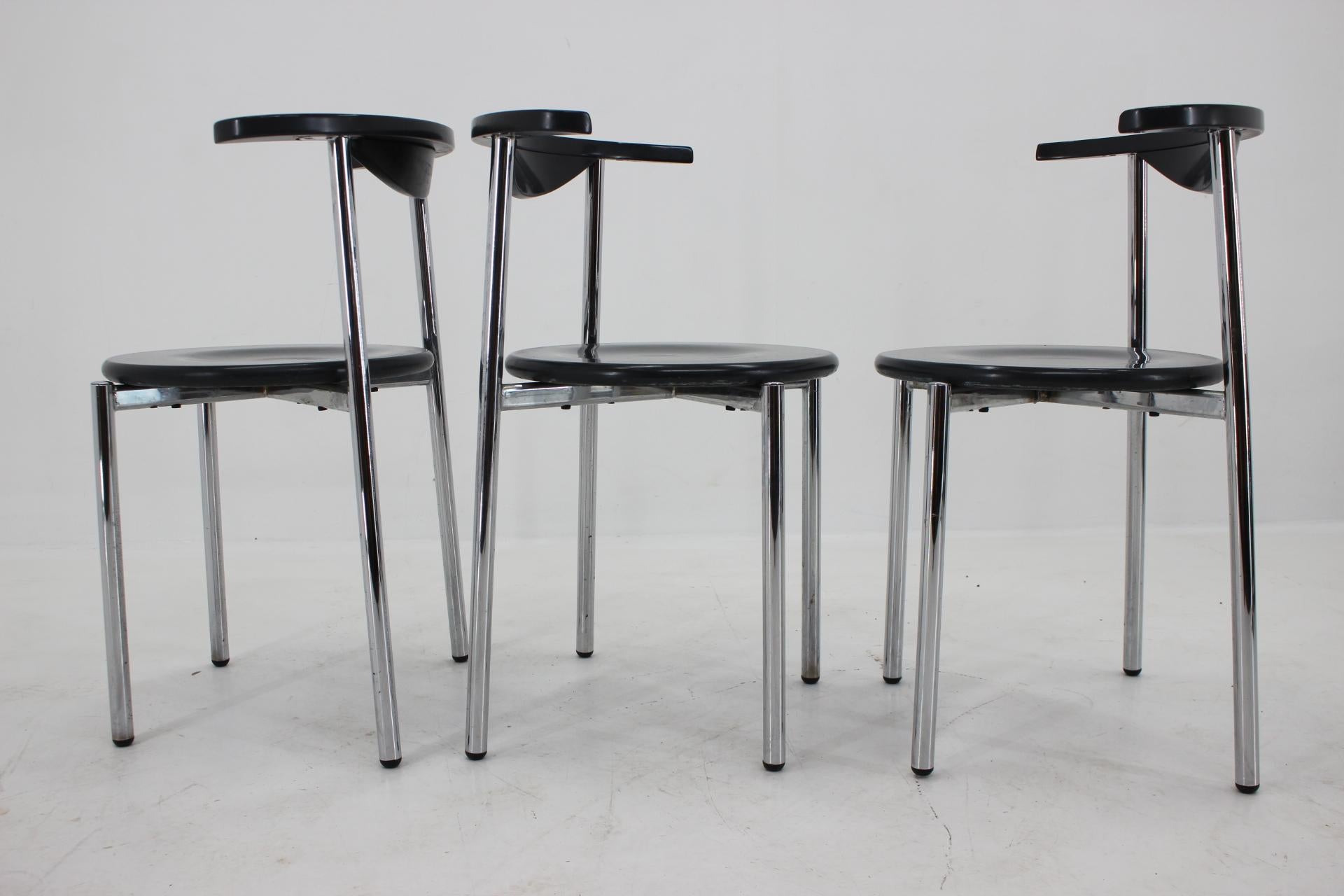 Set of Three Mid Century Dining Chairs, Germany, 1980s For Sale 2