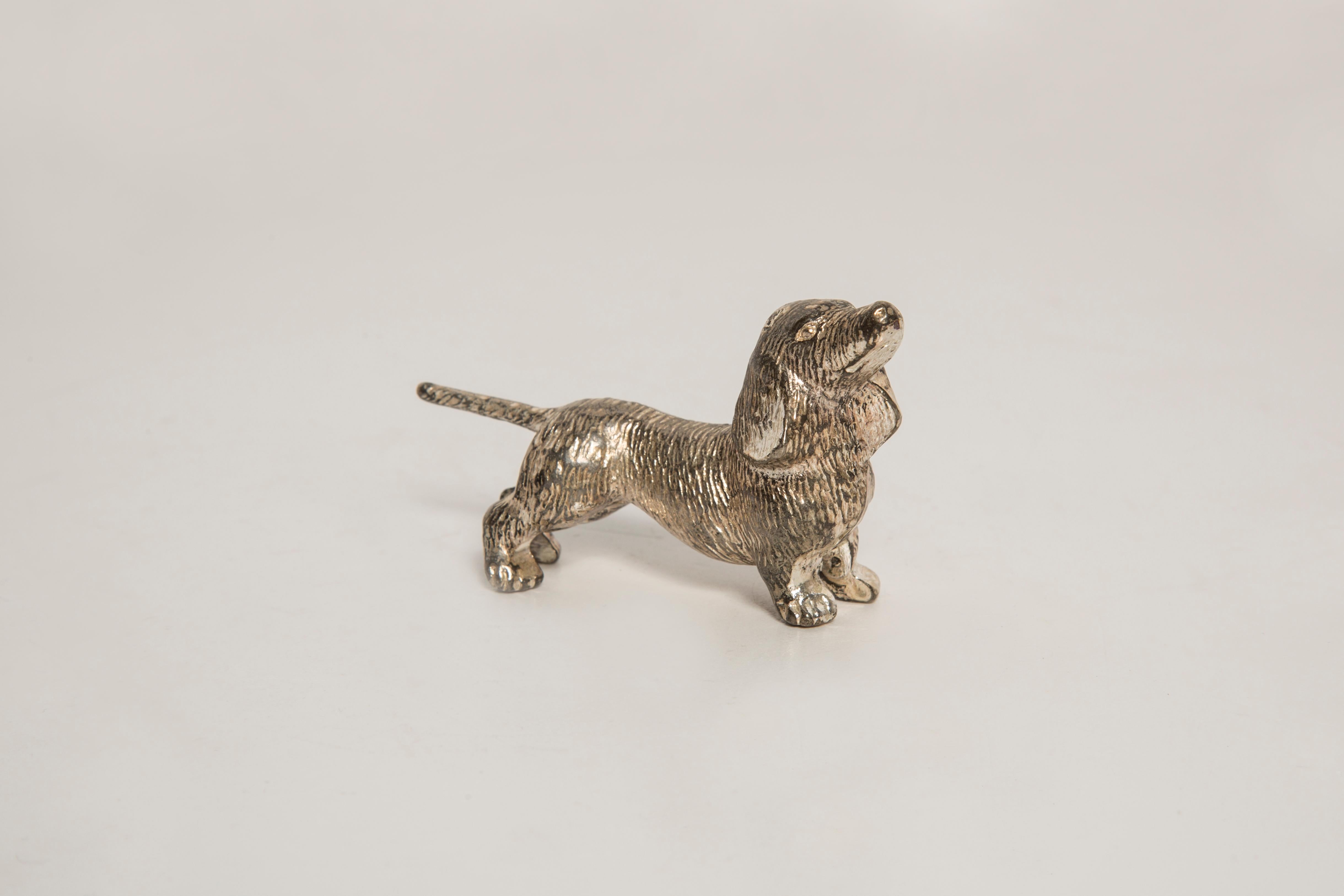 Set of Three Mid-Century Dogs Dachshund Metal Decorative Sculptures, Italy, 1950 3