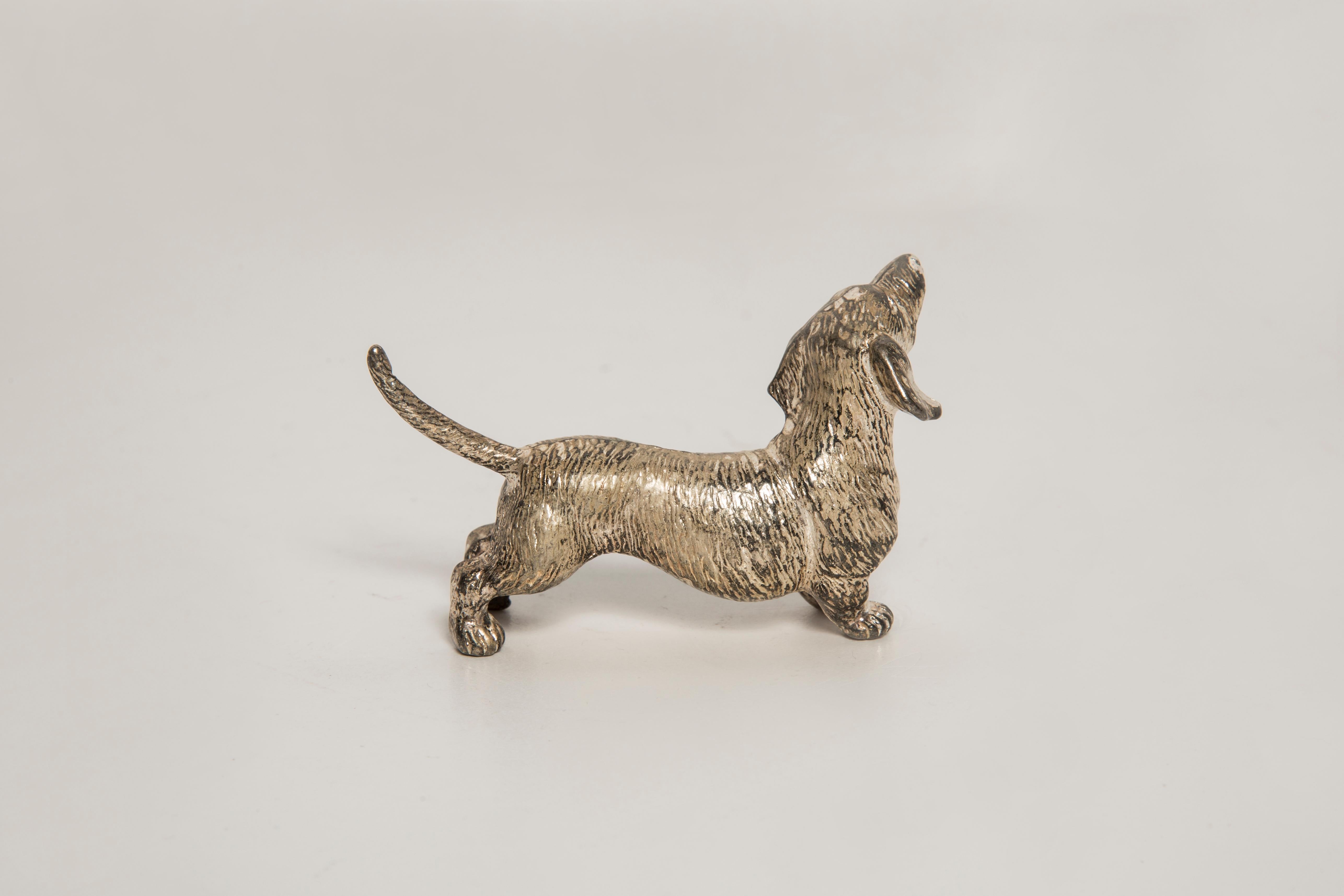 Set of Three Mid-Century Dogs Dachshund Metal Decorative Sculptures, Italy, 1950 1