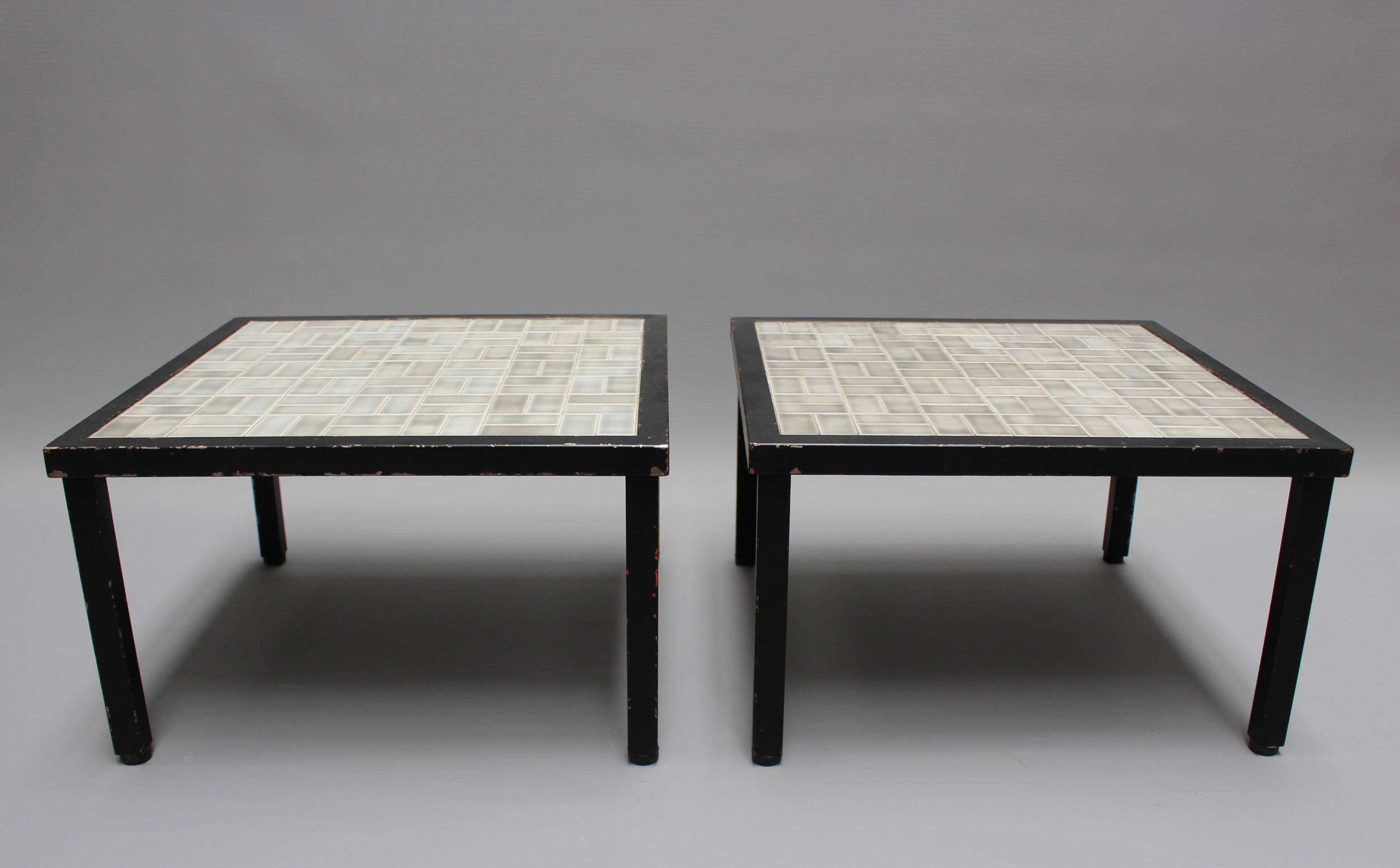 Set of Three Mid-Century French Tiled Tables 'circa 1960s' For Sale 12