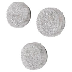 Set of Three Mid-Century German Glass Bubble Wall/Ceiling Lights