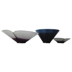 Set of Three Midcentury Glass Bowls Designed by Jiri Suhajek, 1970s