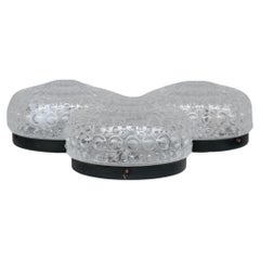 Set di tre lampade a bolla da parete o da soffitto in vetro del Mid-Century