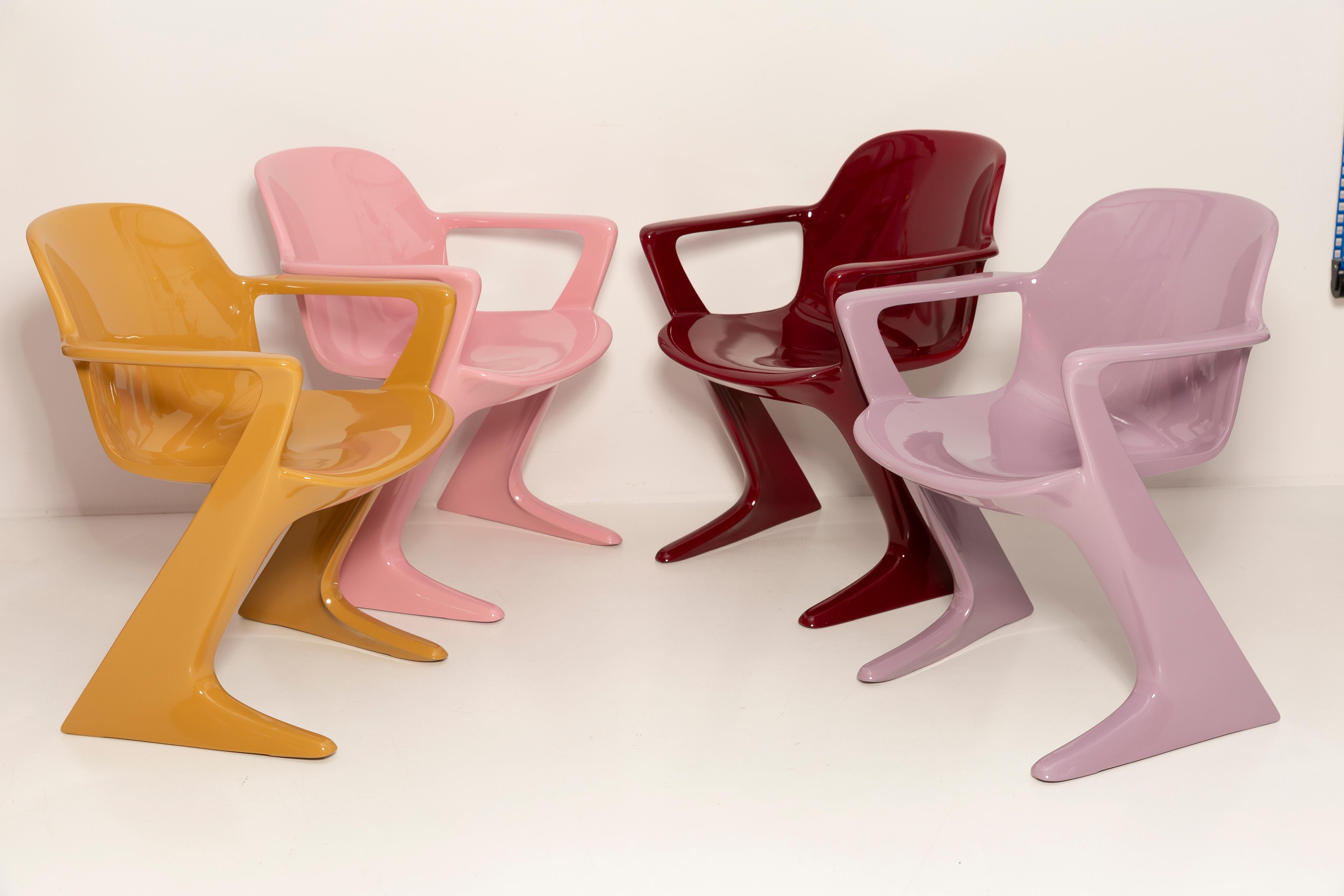 Lacquered Set of Three Mid Century Kangaroo Chairs, Ernst Moeckl, Germany, 1968 For Sale