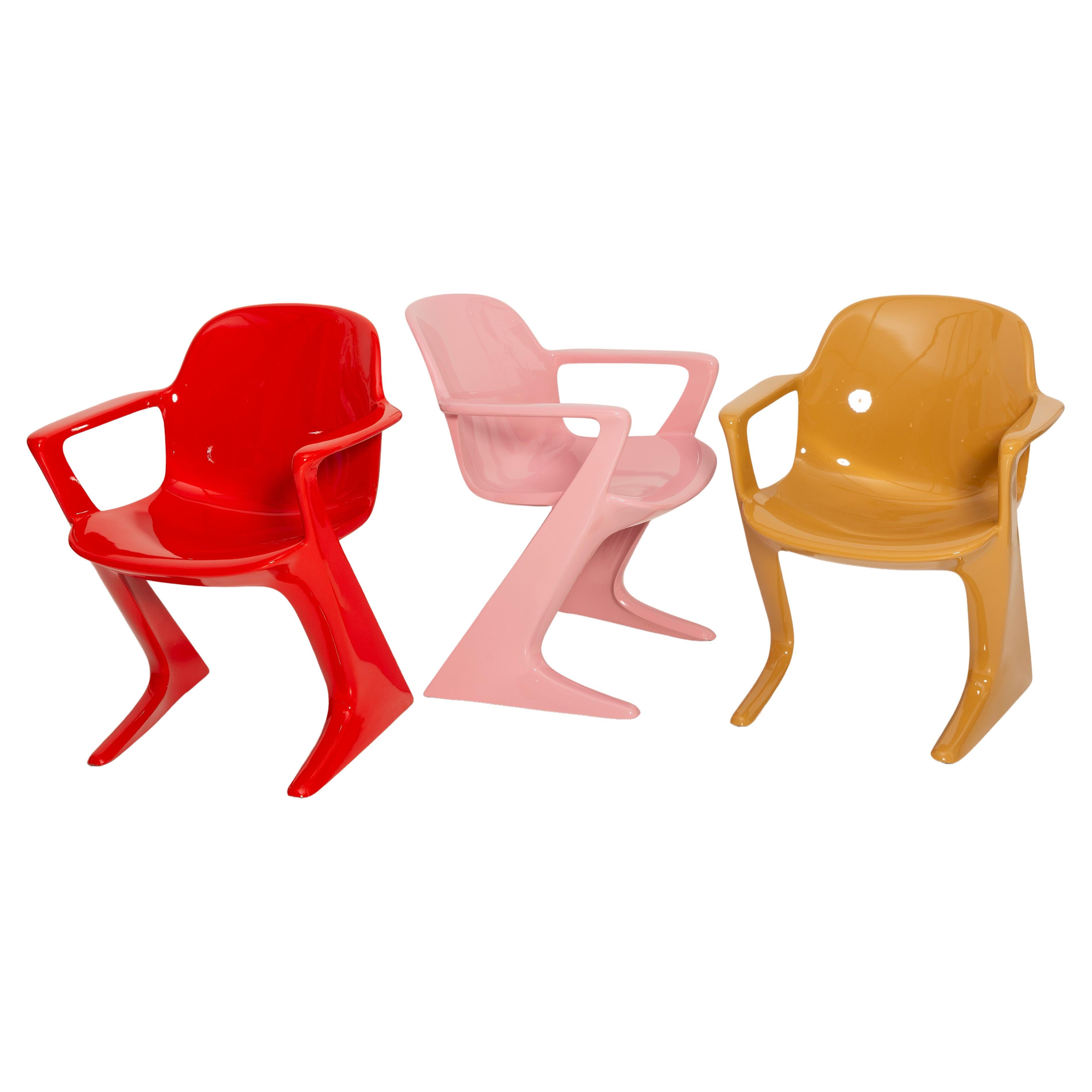 Set of Three Mid Century Kangaroo Chairs, Ernst Moeckl, Germany, 1968