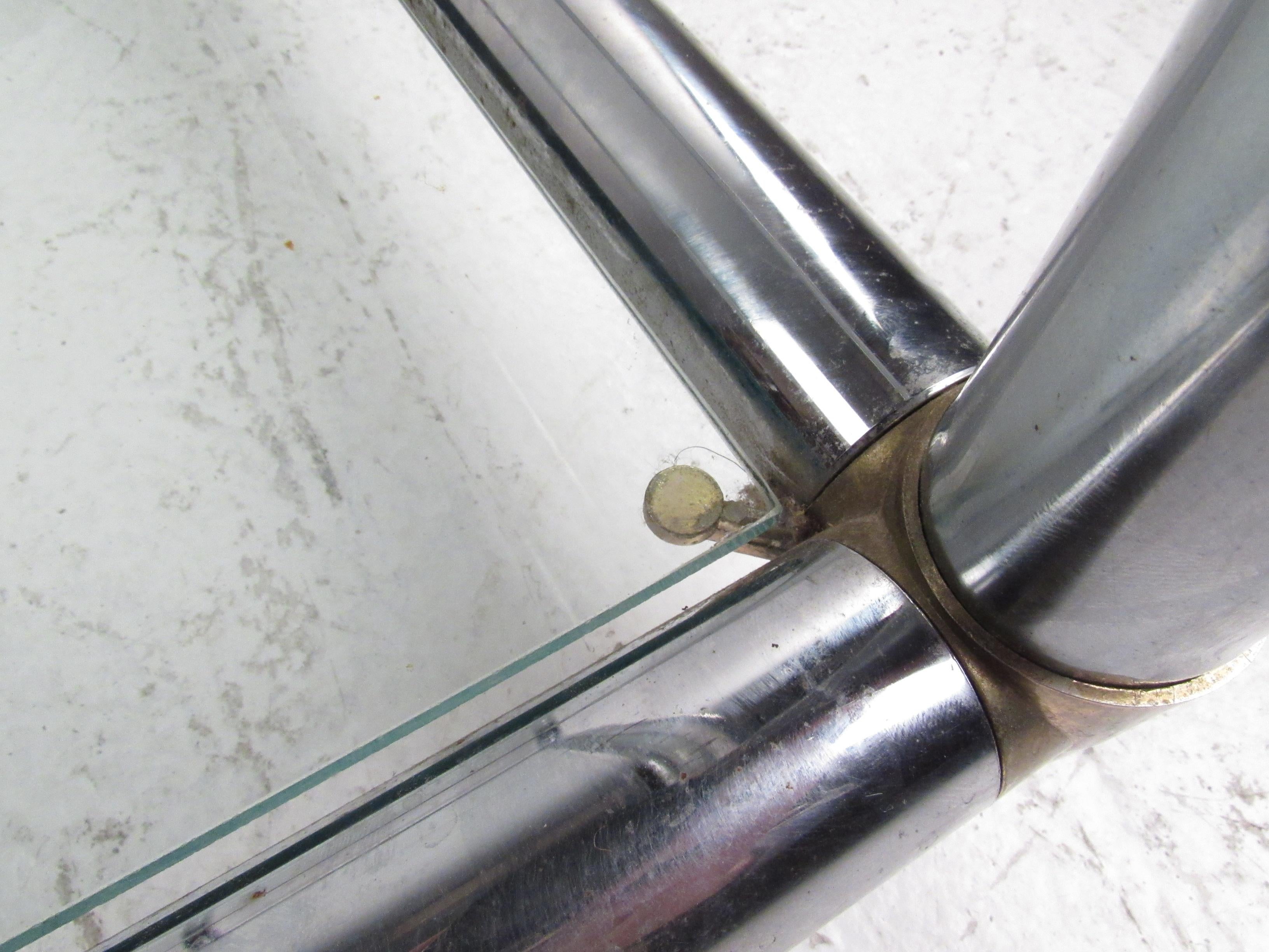 20th Century Set of Three Mid-Century Chrome Bamboo Tables