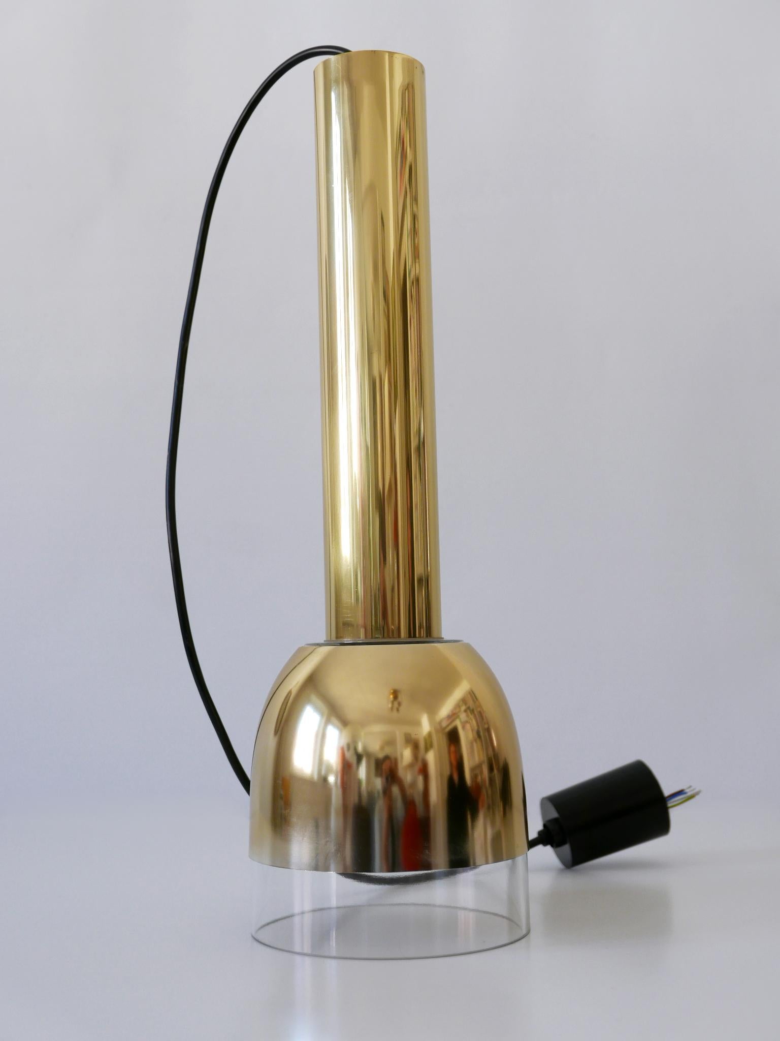 Set of Three Mid-Century Modern Pendant Lamps by Glashütte Limburg Germany 1970s For Sale 11
