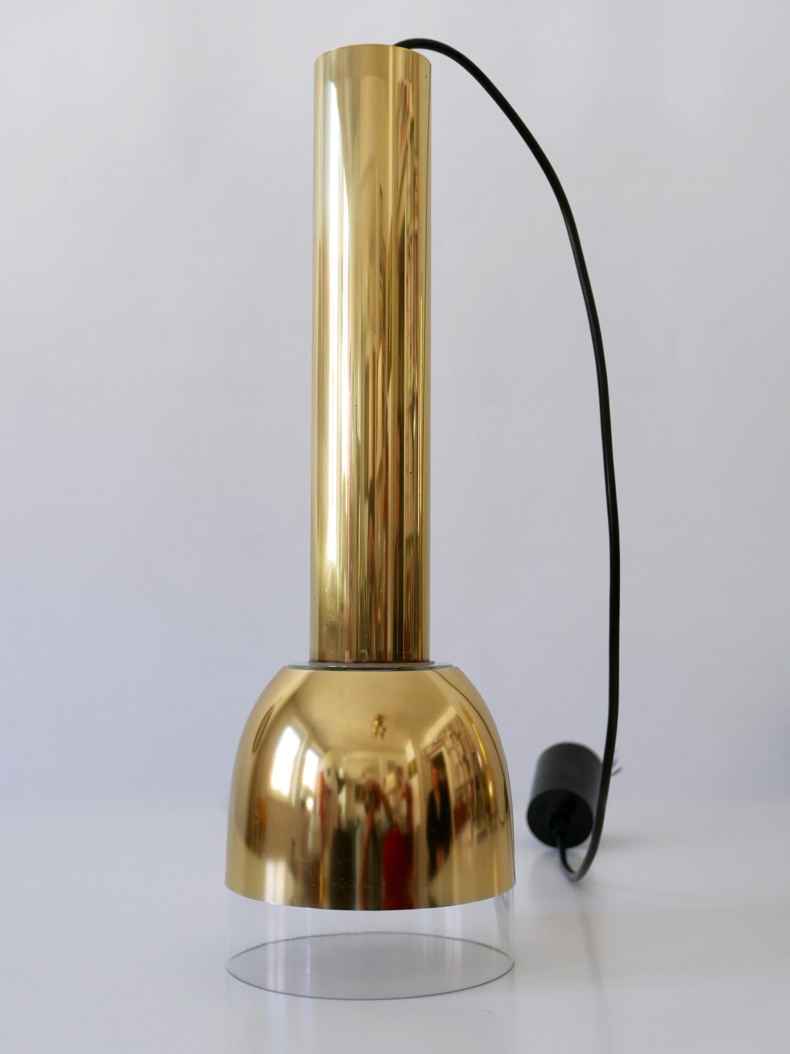 Set di tre lampade a sospensione moderne di metà secolo di Glashütte Limburg, Germania, anni '70 in vendita 10