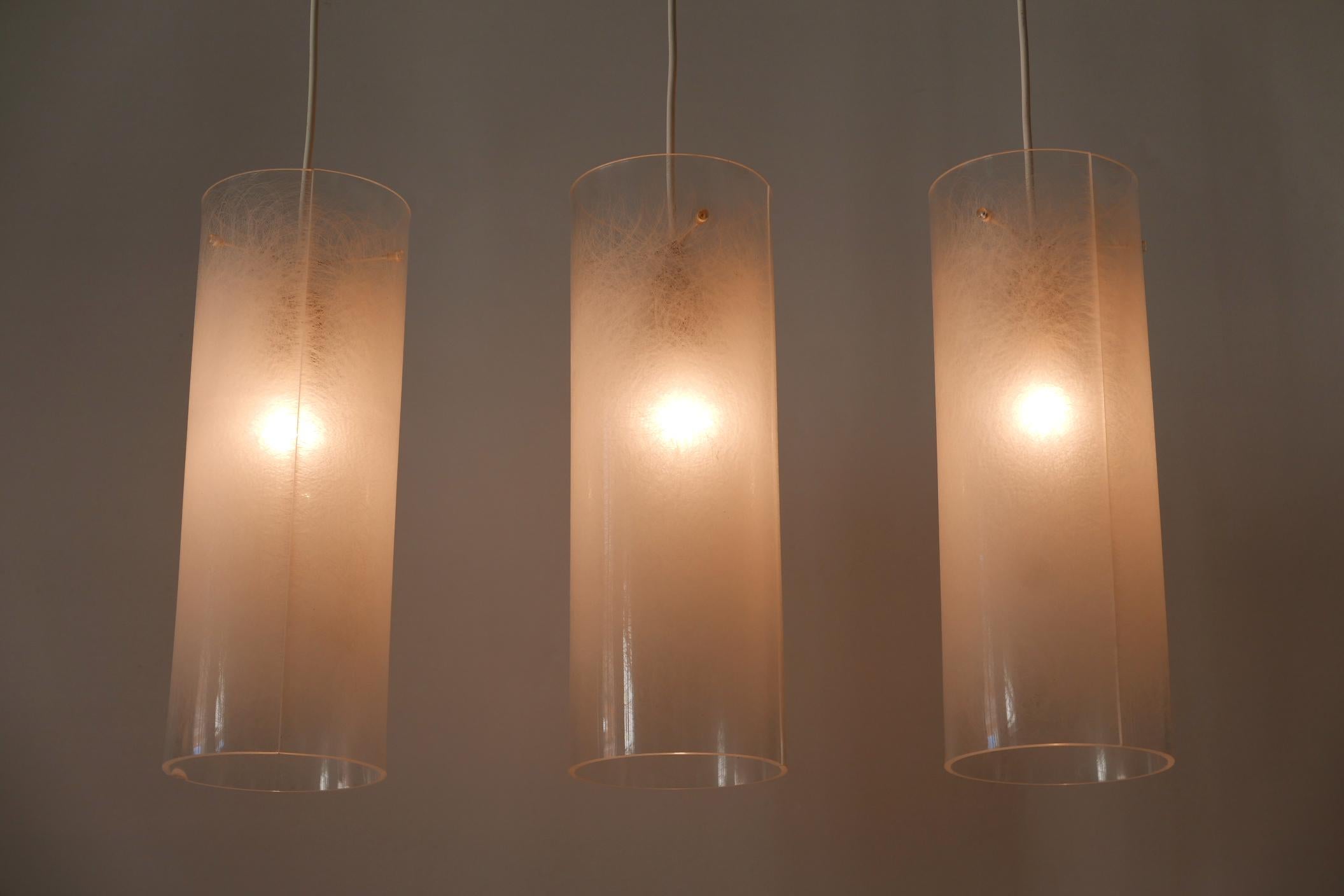 Set of Three Mid Century Modern Pendant Lamps by Rupert Nikoll Austria 1970s For Sale 9