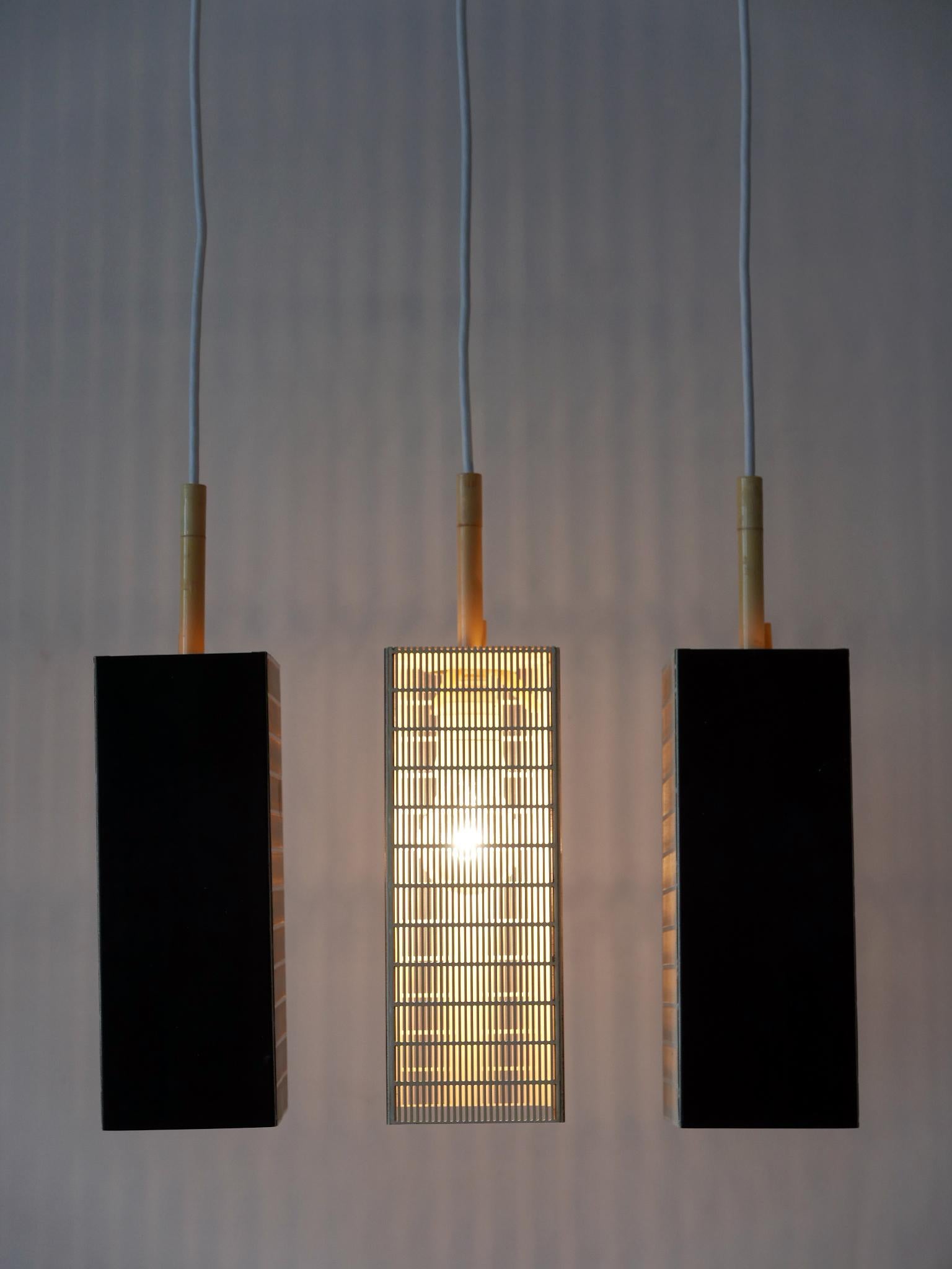 Set of Three Mid Century Modern Pendant Lamps by Staff Leuchten Germany 1960s 3