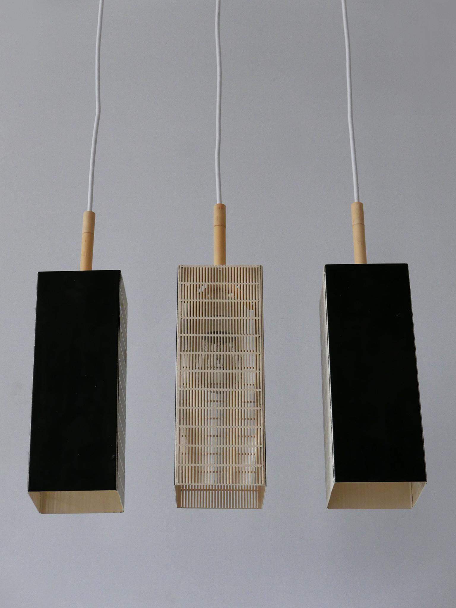 Set of Three Mid Century Modern Pendant Lamps by Staff Leuchten Germany 1960s 4