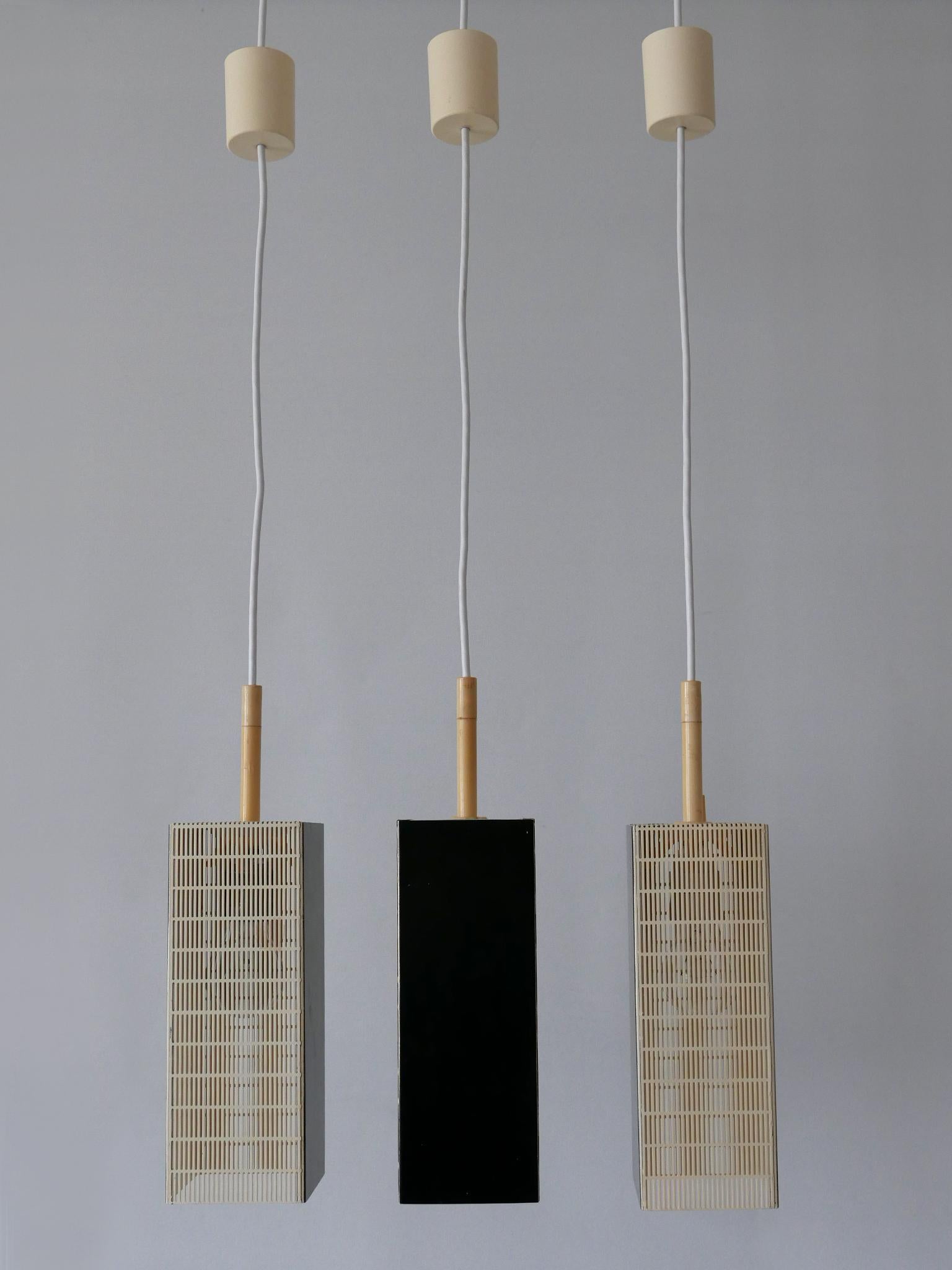 Set of Three Mid Century Modern Pendant Lamps by Staff Leuchten Germany 1960s 5
