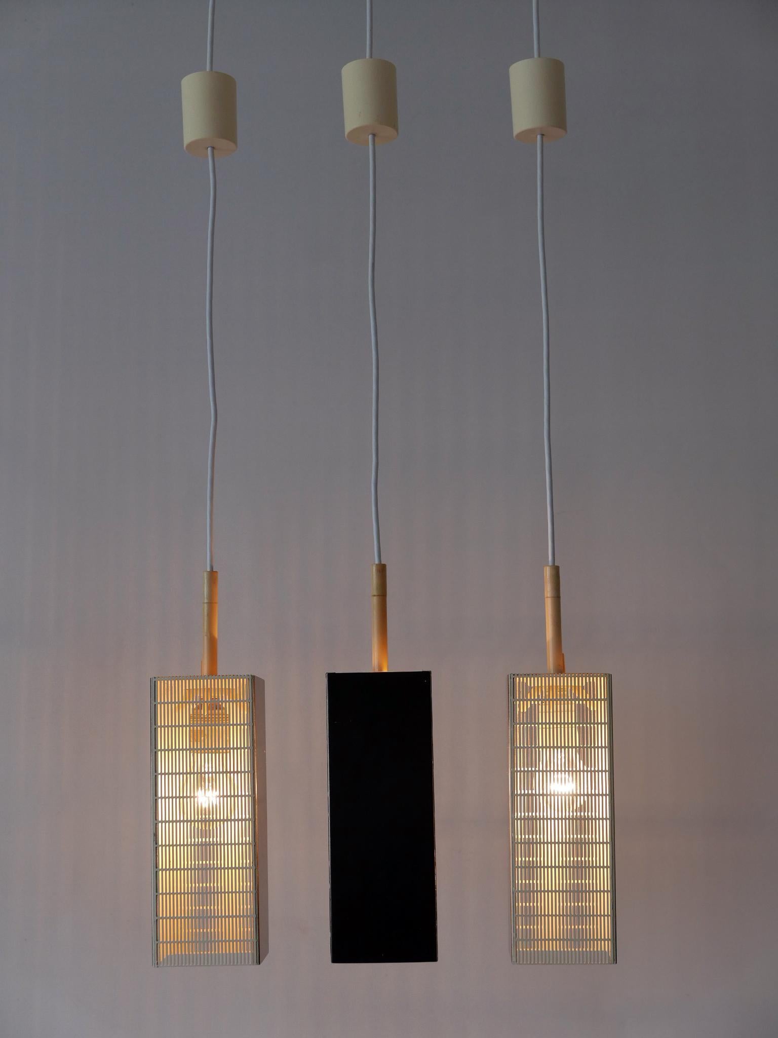 Set of Three Mid Century Modern Pendant Lamps by Staff Leuchten Germany 1960s 6