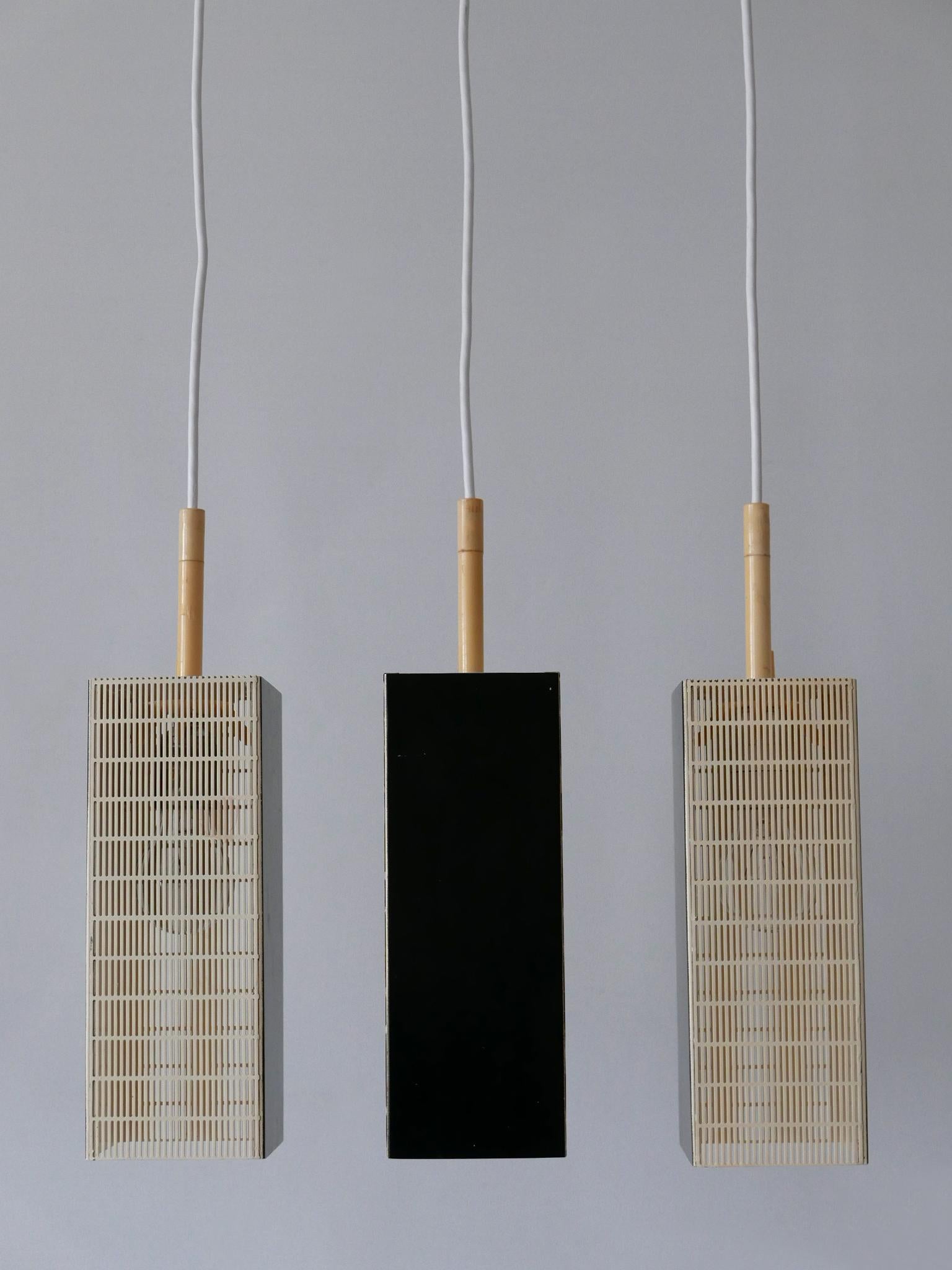 Set of Three Mid Century Modern Pendant Lamps by Staff Leuchten Germany 1960s 7