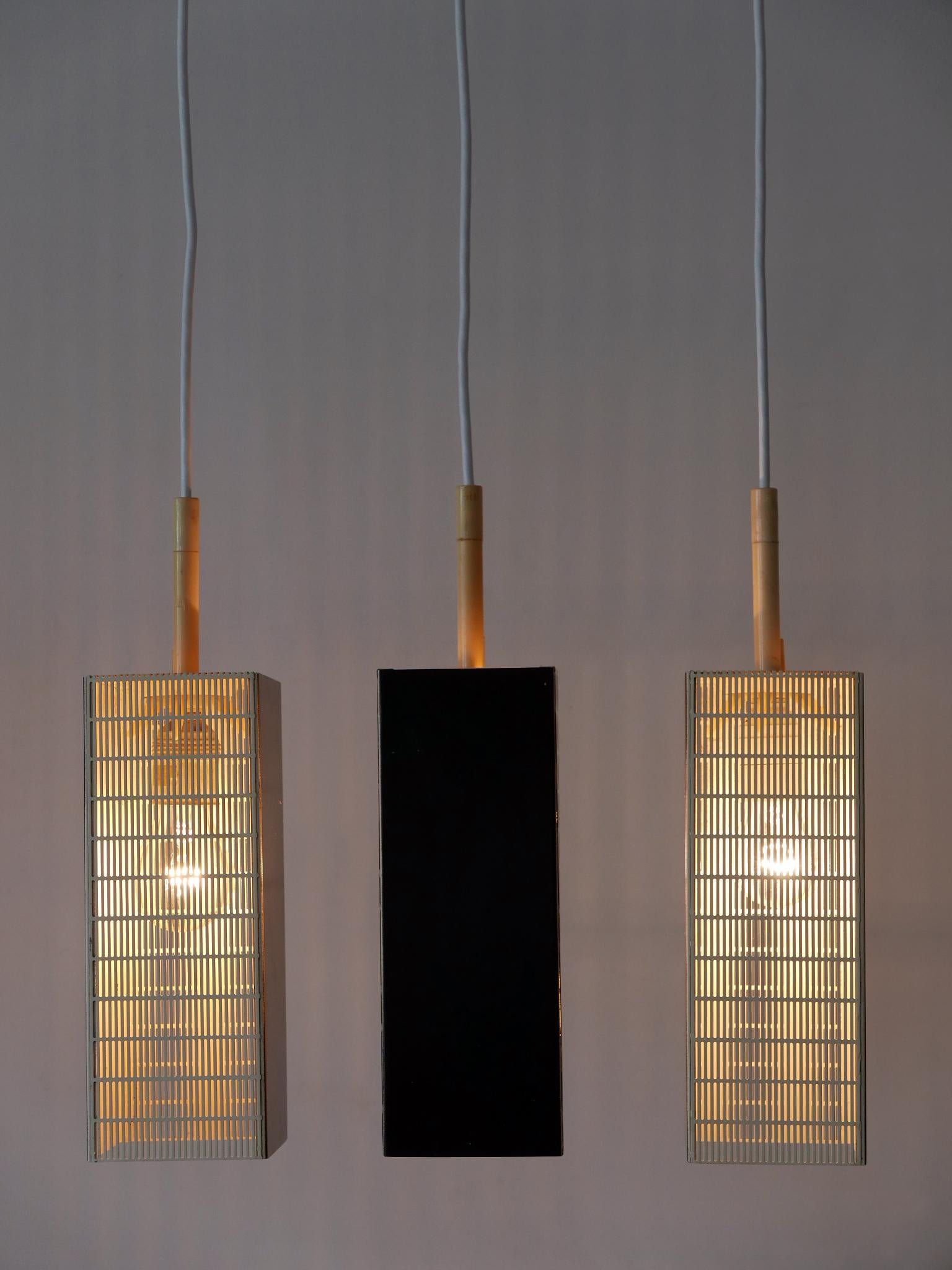 Set of Three Mid Century Modern Pendant Lamps by Staff Leuchten Germany 1960s 8