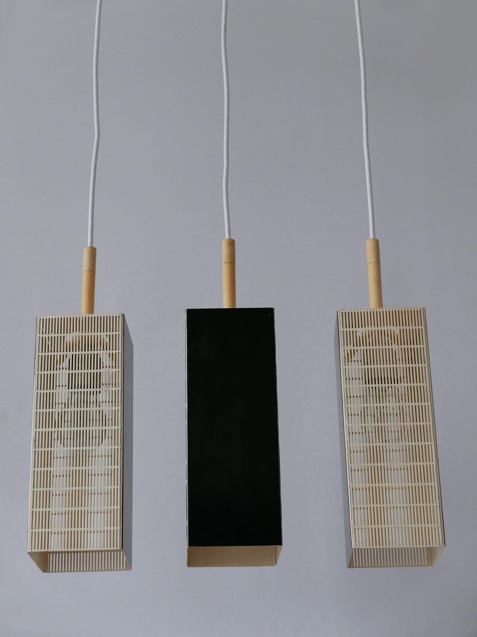 Set of Three Mid Century Modern Pendant Lamps by Staff Leuchten Germany 1960s 9