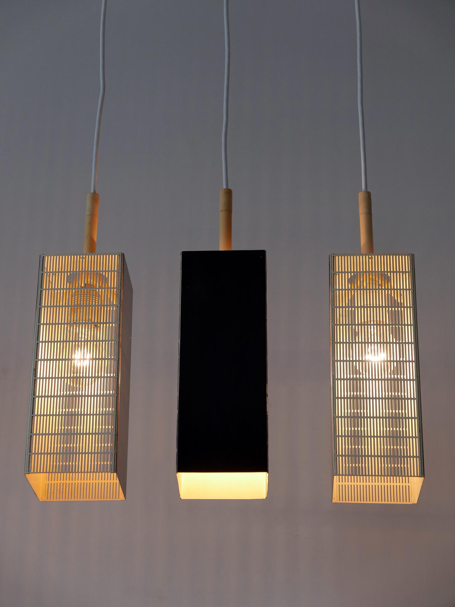 Set of Three Mid Century Modern Pendant Lamps by Staff Leuchten Germany 1960s 10